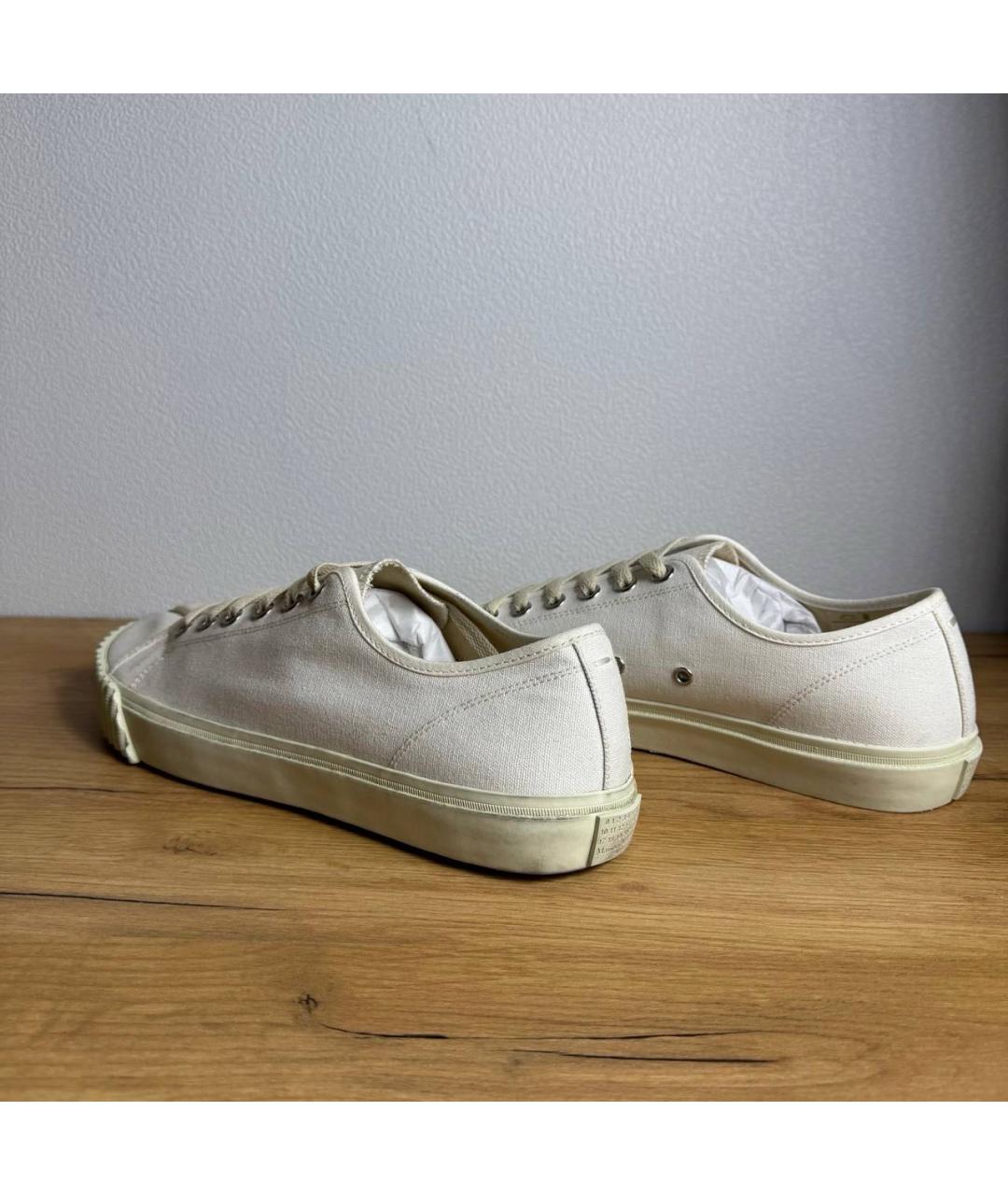 MAISON MARGIELA Белые текстильные низкие кроссовки / кеды, фото 7