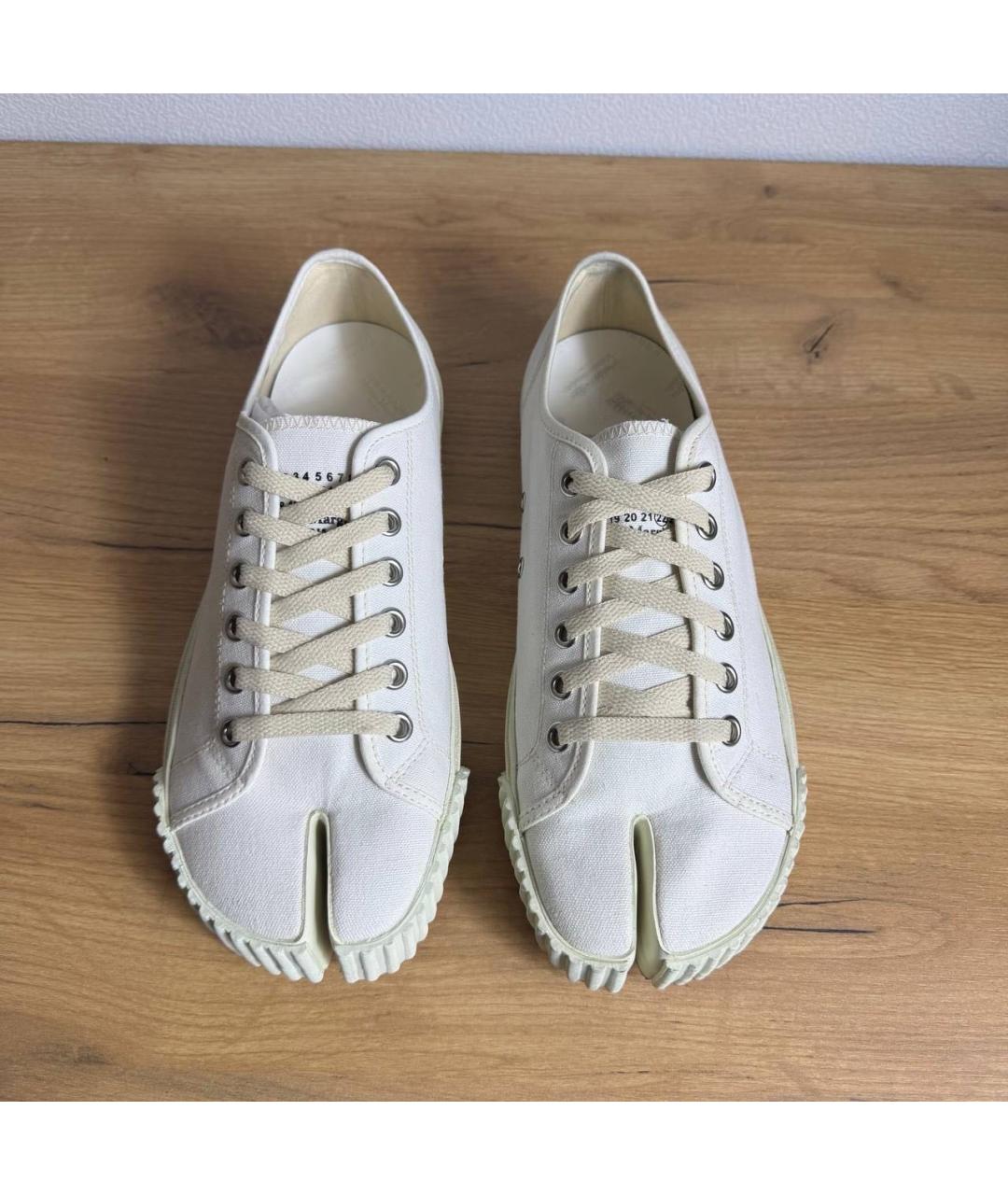 MAISON MARGIELA Белые текстильные низкие кроссовки / кеды, фото 6
