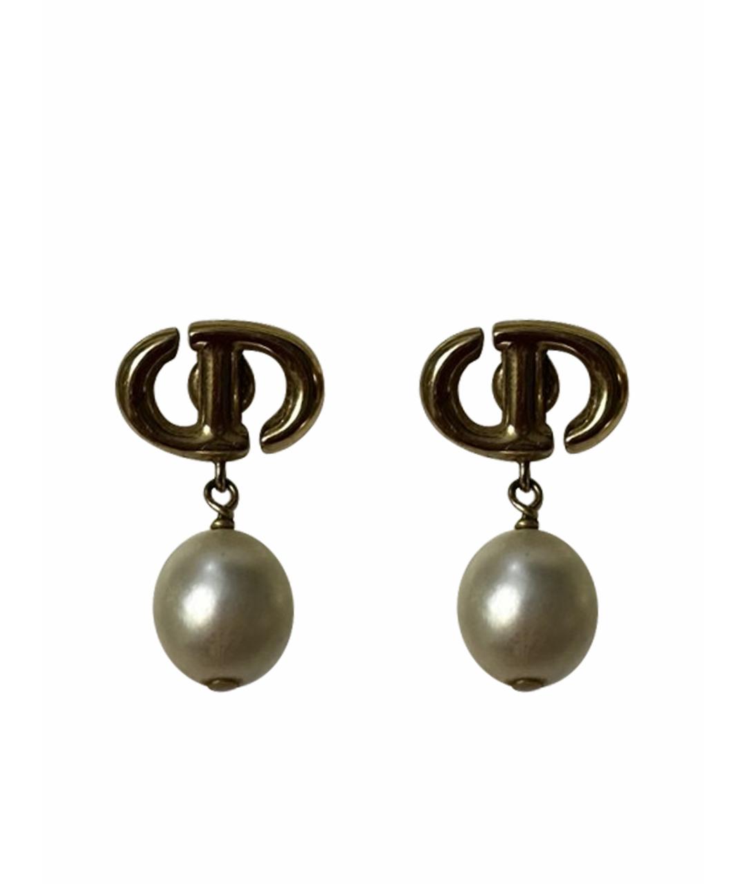 CHRISTIAN DIOR Золотые металлические серьги, фото 1