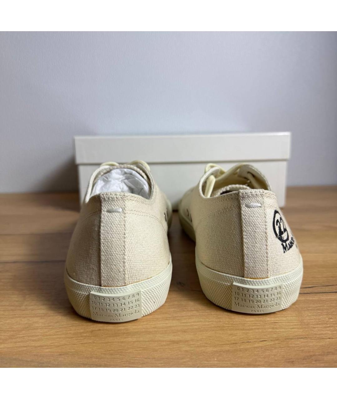 MAISON MARGIELA Бежевые текстильные кеды, фото 3