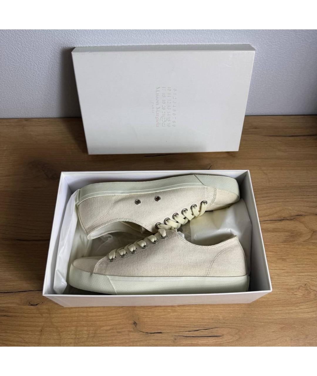 MAISON MARGIELA Бежевые текстильные кеды, фото 4