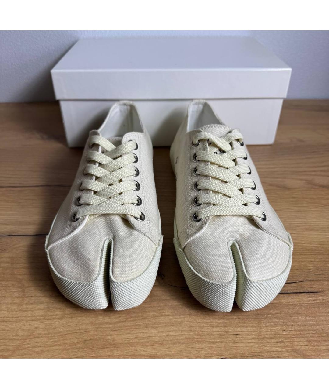 MAISON MARGIELA Бежевые текстильные кеды, фото 2