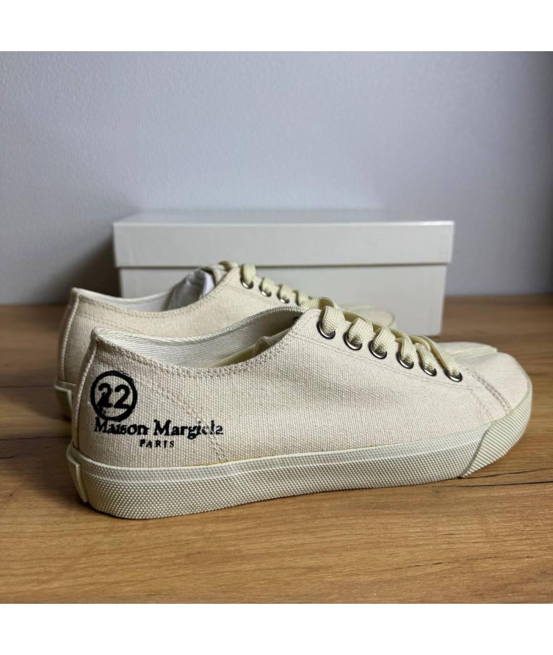 MAISON MARGIELA Бежевые текстильные кеды, фото 7