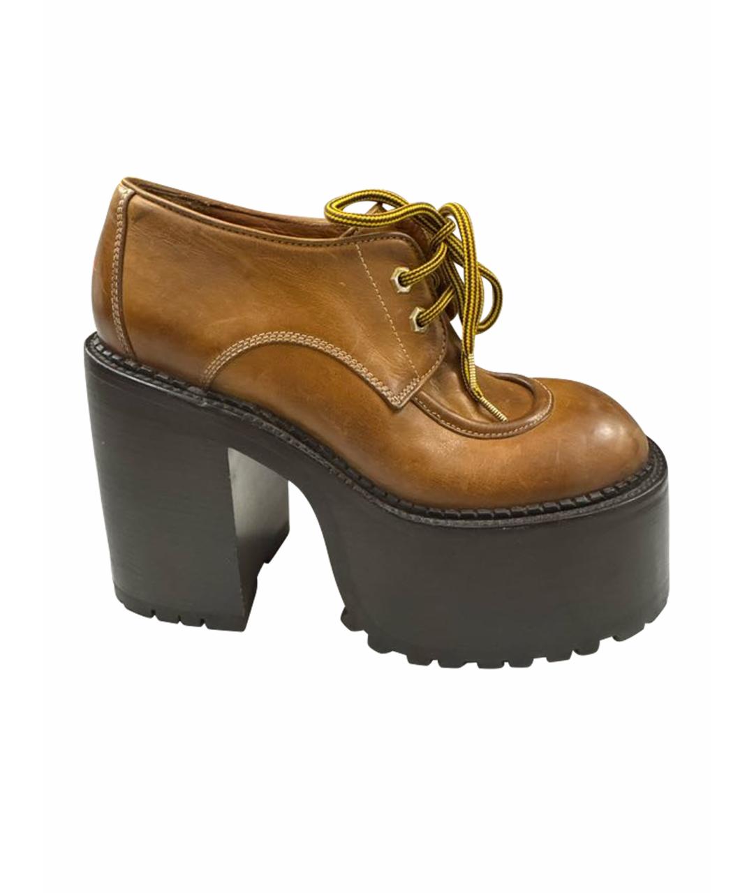 MARC JACOBS Коричневые кожаные ботильоны, фото 1