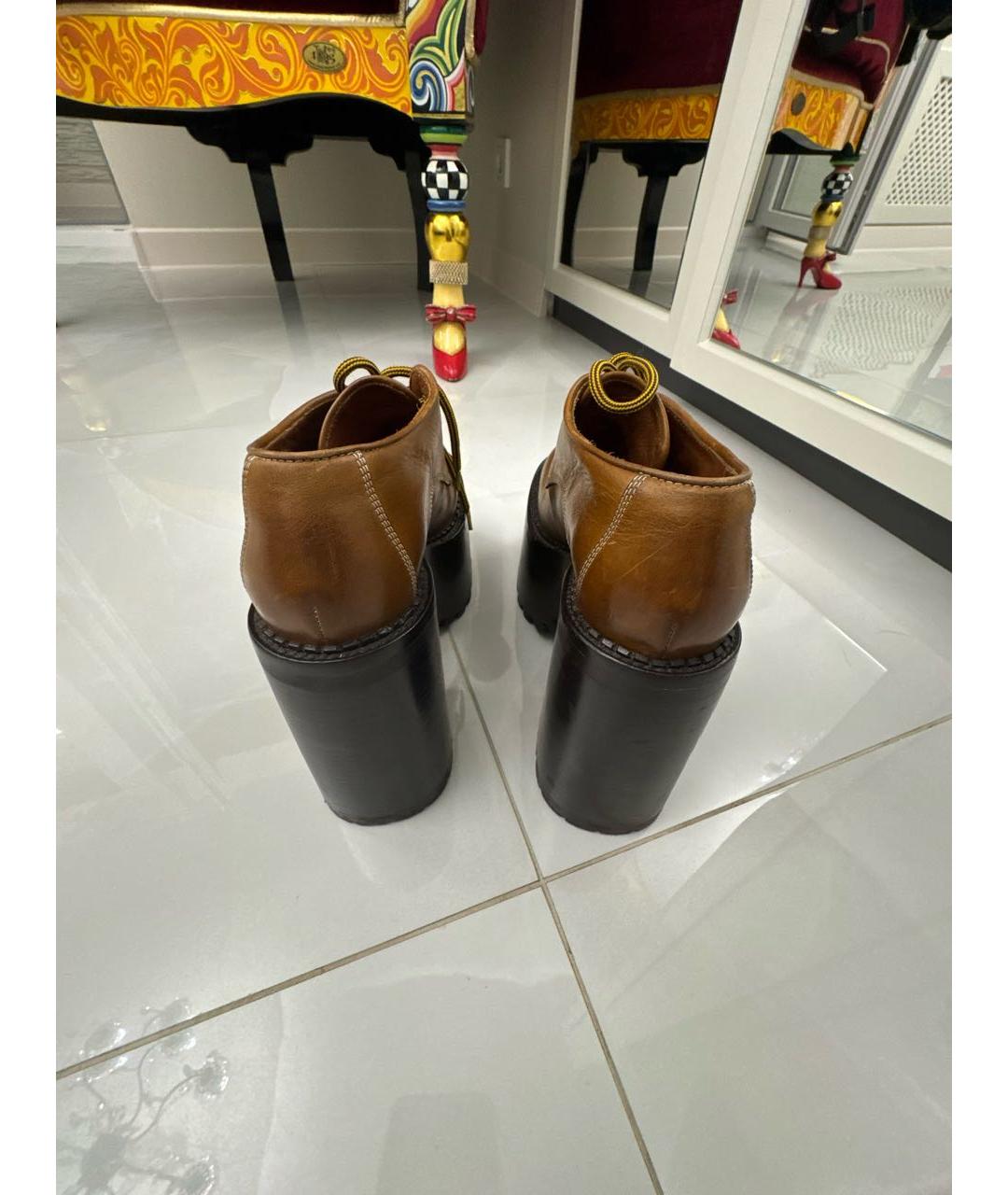 MARC JACOBS Коричневые кожаные ботильоны, фото 4