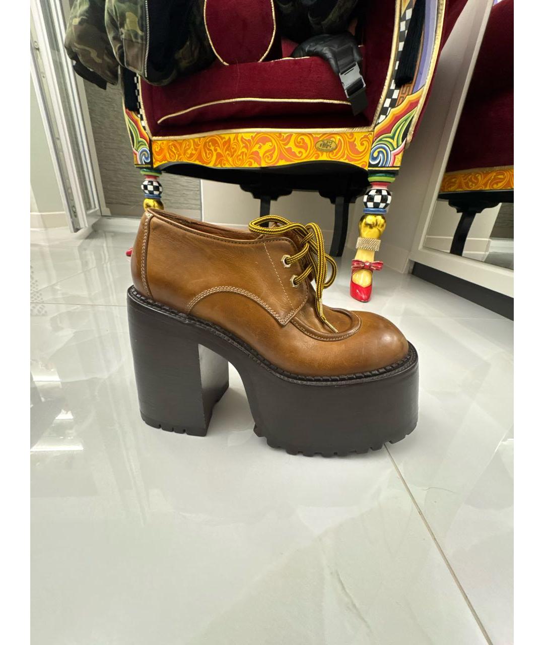 MARC JACOBS Коричневые кожаные ботильоны, фото 9