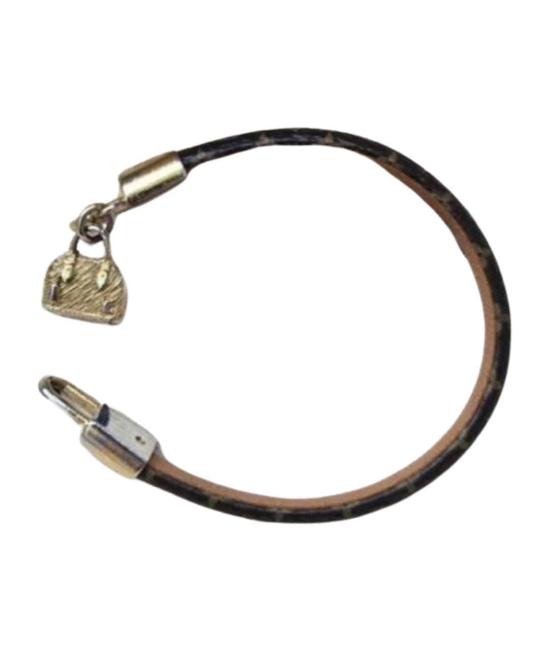 LOUIS VUITTON Коричневый кожаный браслет, фото 1