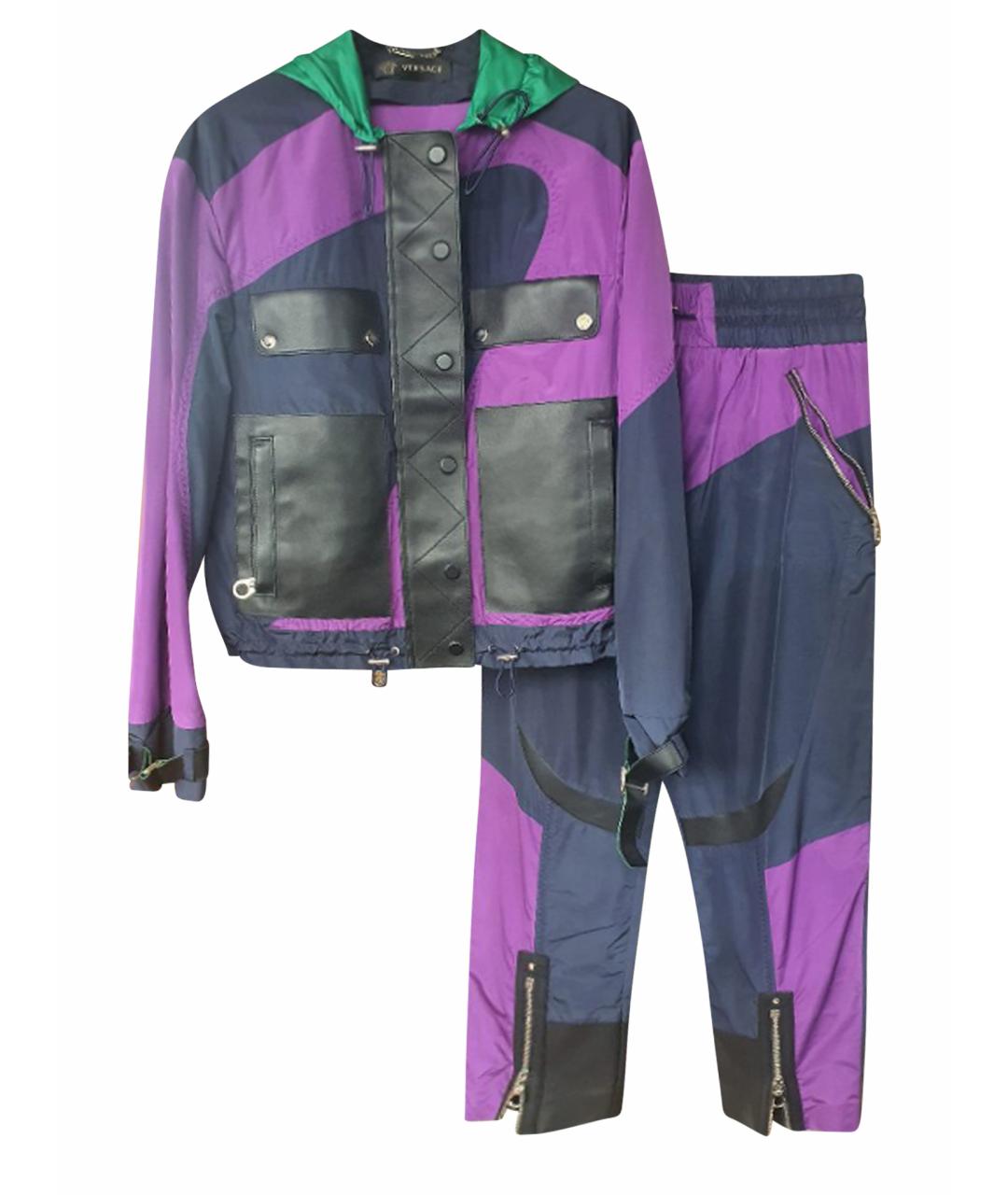 VERSACE COLLECTION Синий полиэстеровый костюм с брюками, фото 1