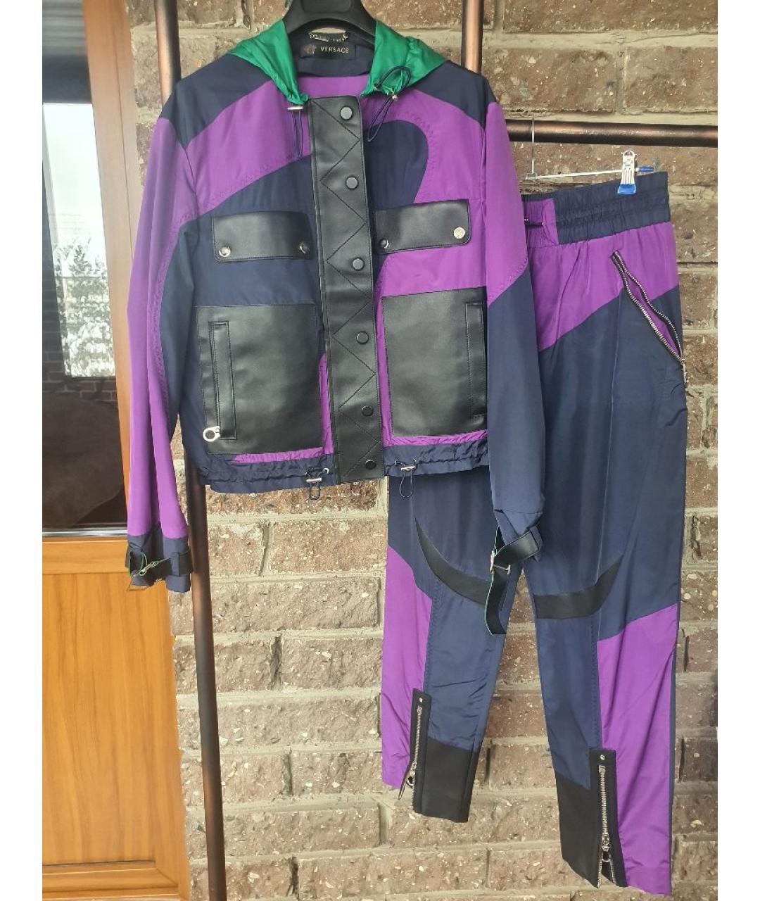 VERSACE COLLECTION Синий полиэстеровый костюм с брюками, фото 9