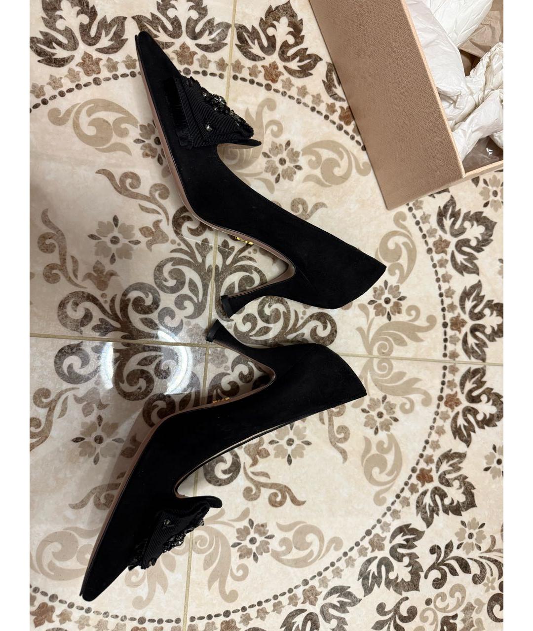 PRADA Черные замшевые туфли, фото 4