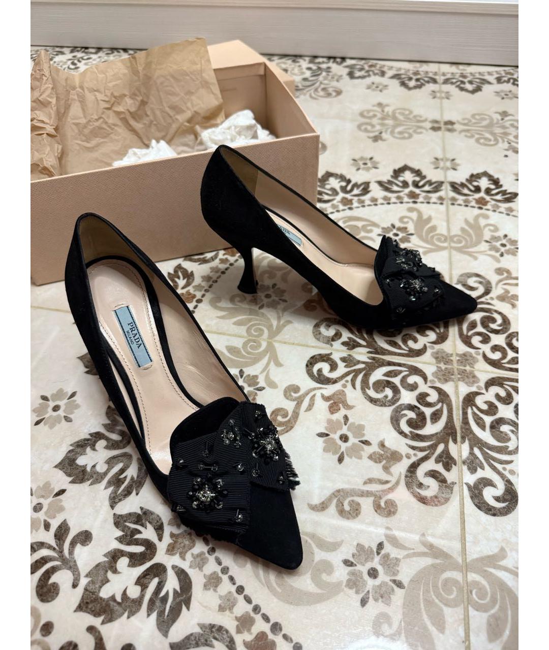 PRADA Черные замшевые туфли, фото 3