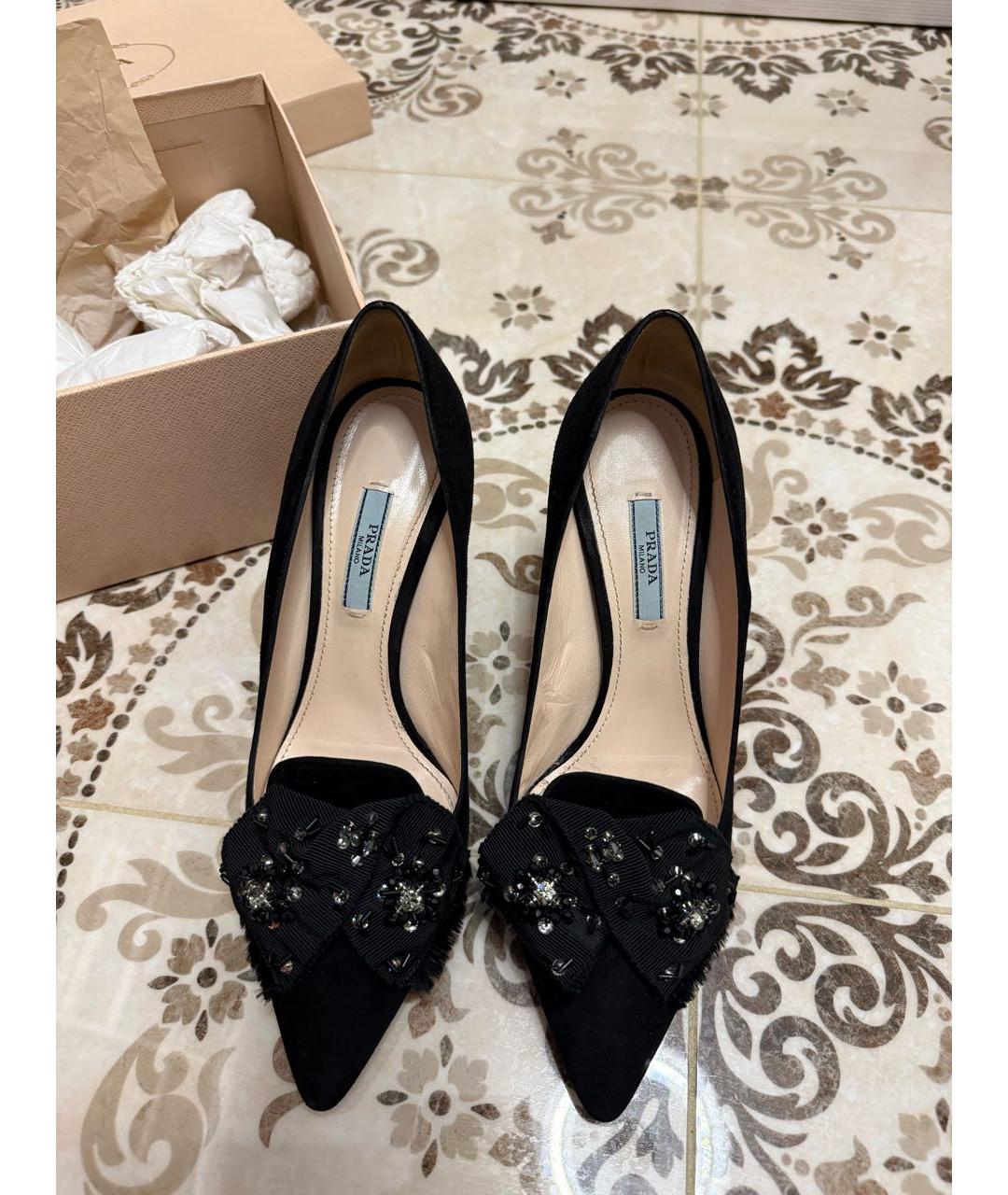 PRADA Черные замшевые туфли, фото 2