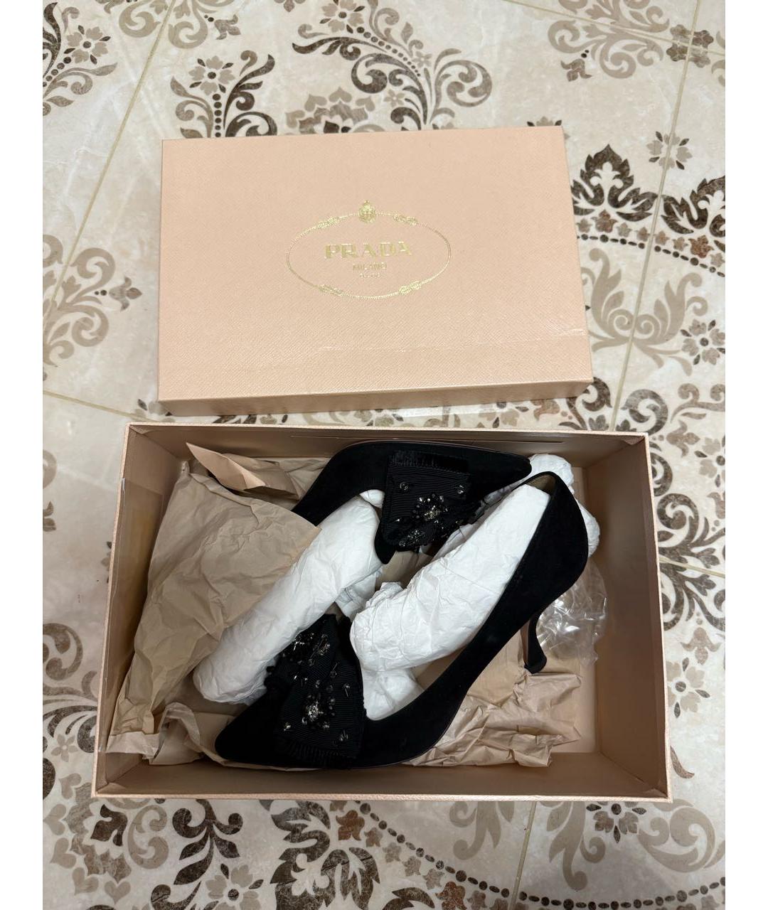 PRADA Черные замшевые туфли, фото 7