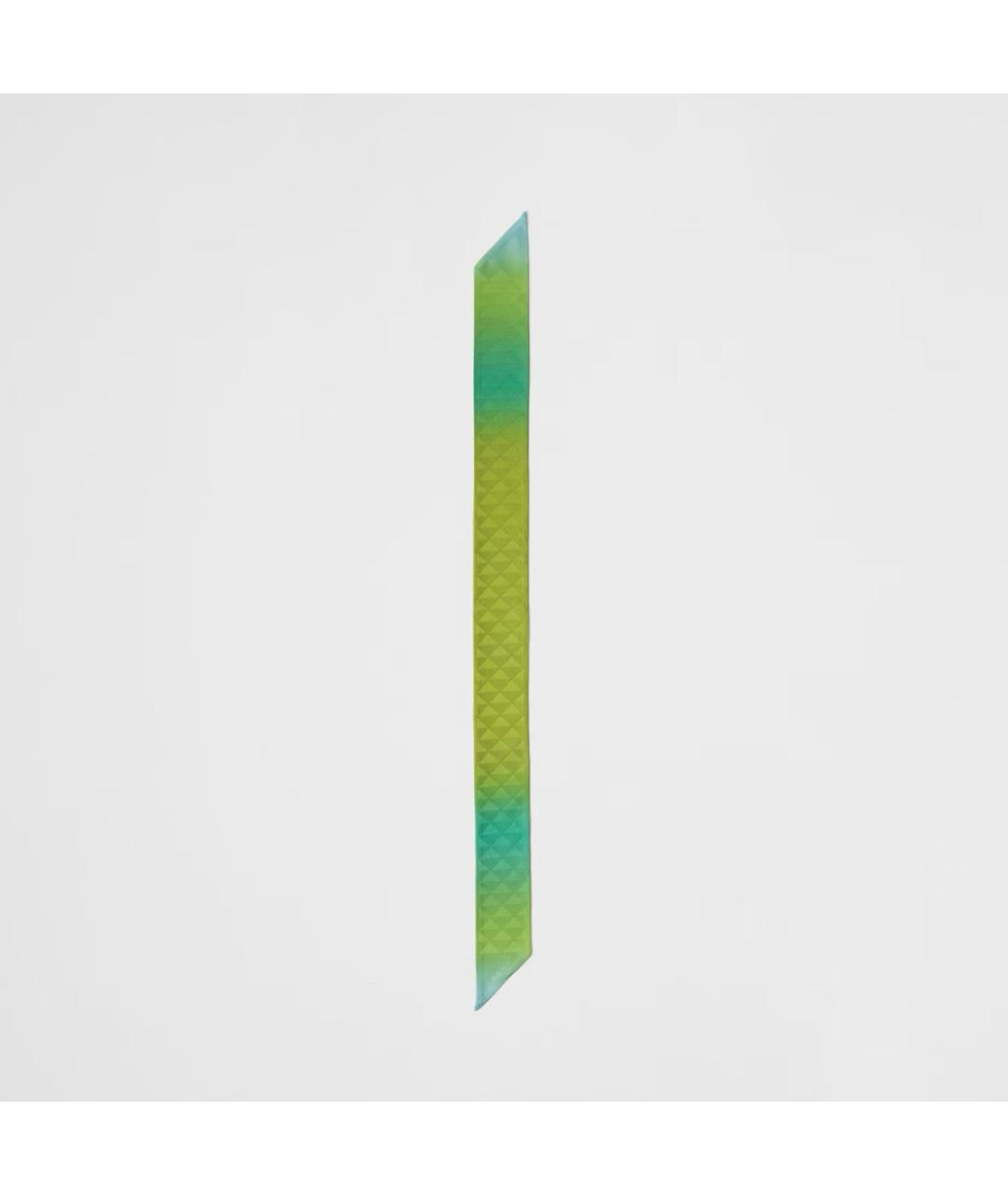 PRADA Зеленый шелковый шарф, фото 3