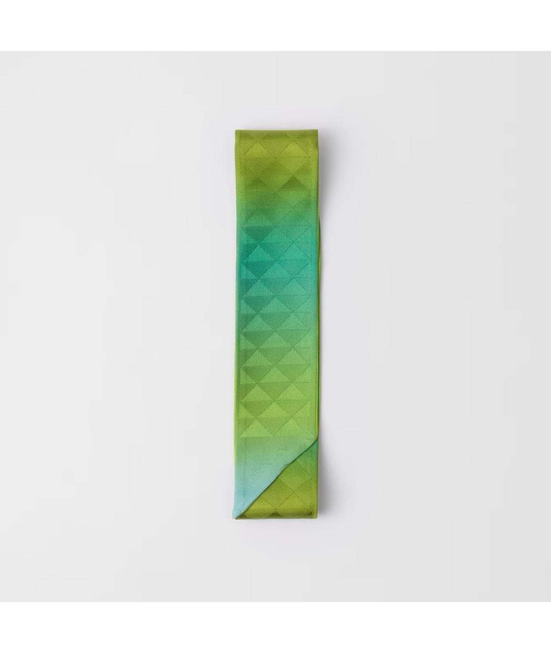 PRADA Зеленый шелковый шарф, фото 4