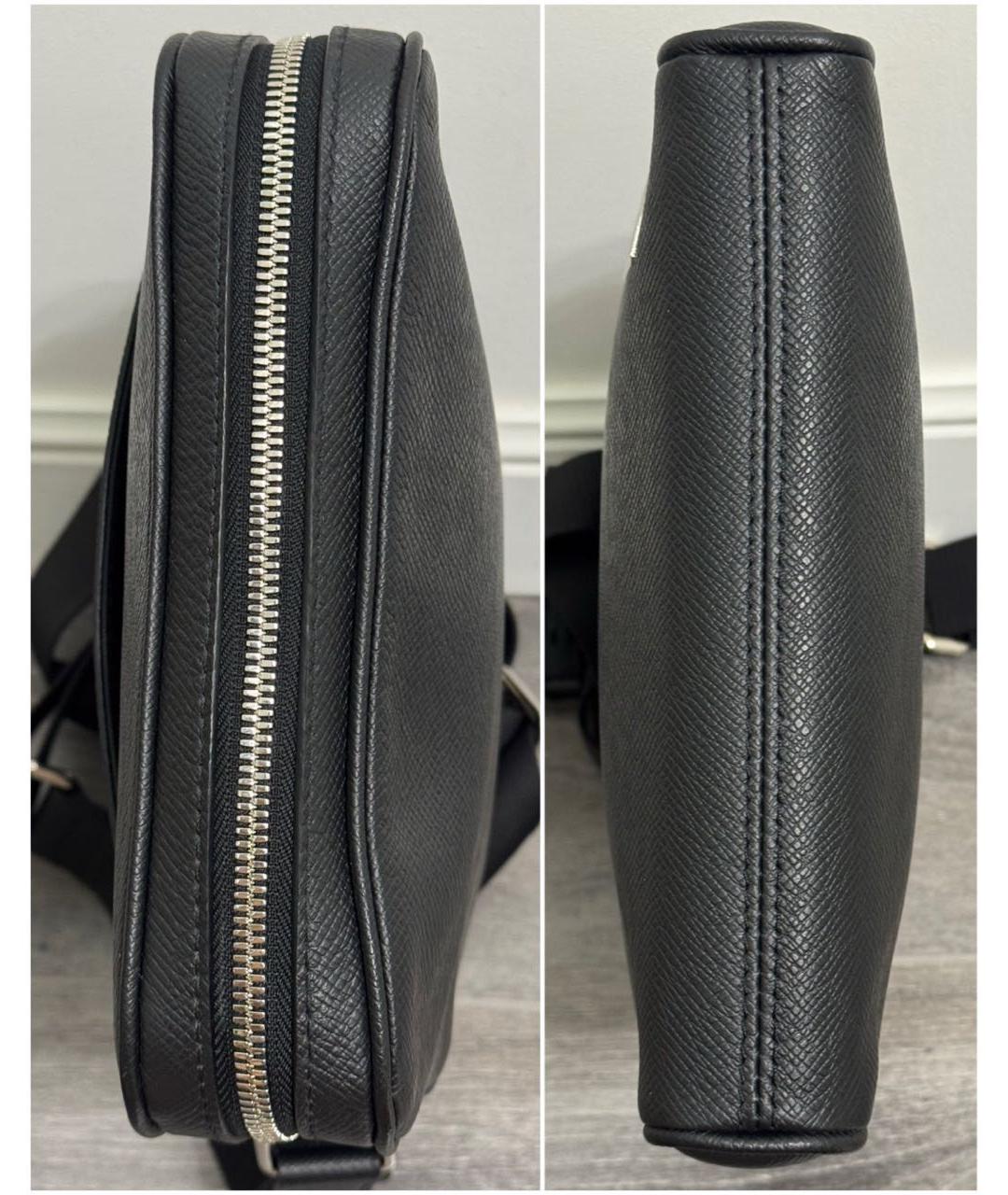 LOUIS VUITTON Черная кожаная сумка на плечо, фото 5