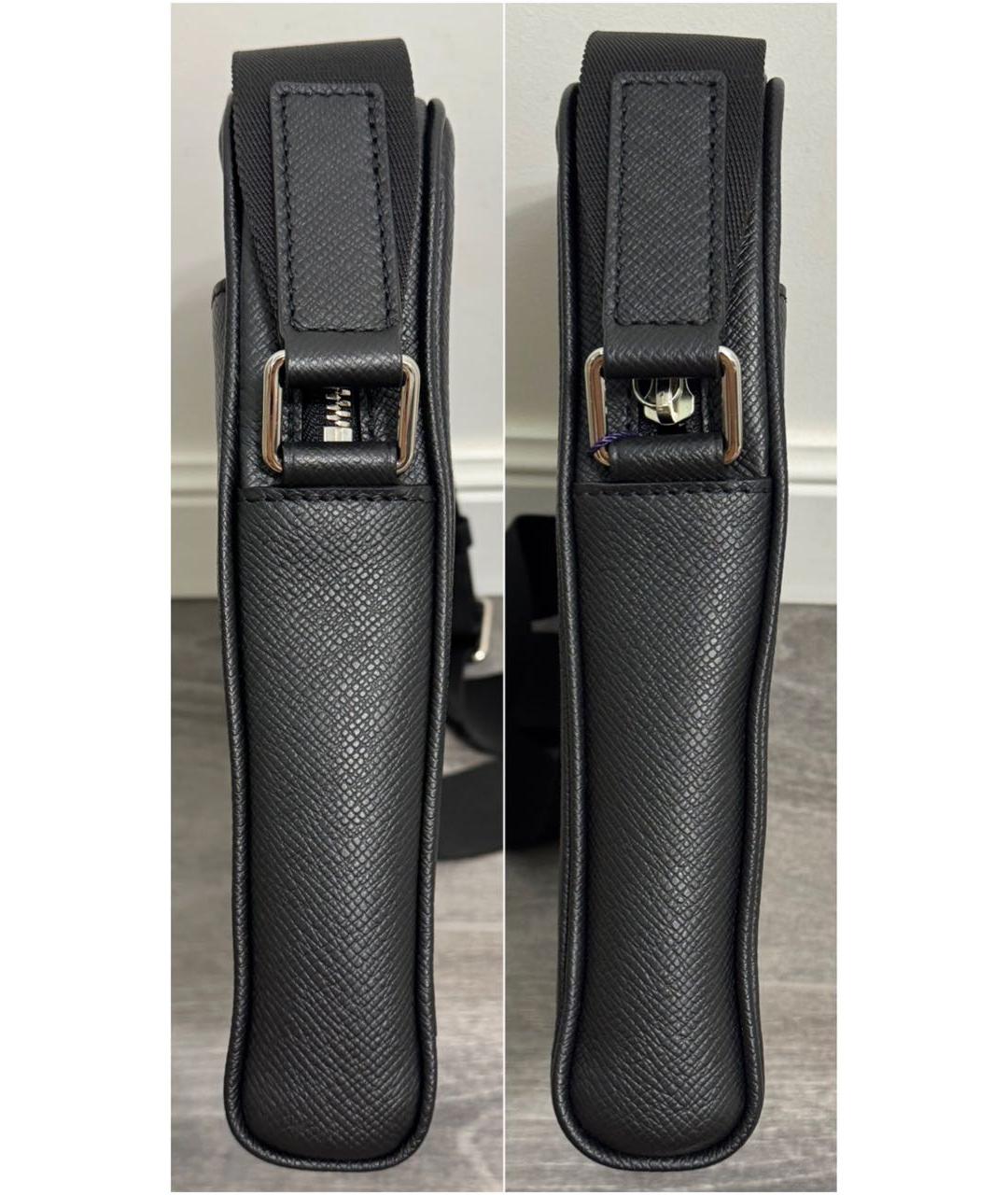 LOUIS VUITTON Черная кожаная сумка на плечо, фото 6