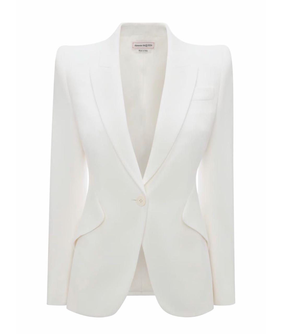 ALEXANDER MCQUEEN Белый вискозный жакет/пиджак, фото 1