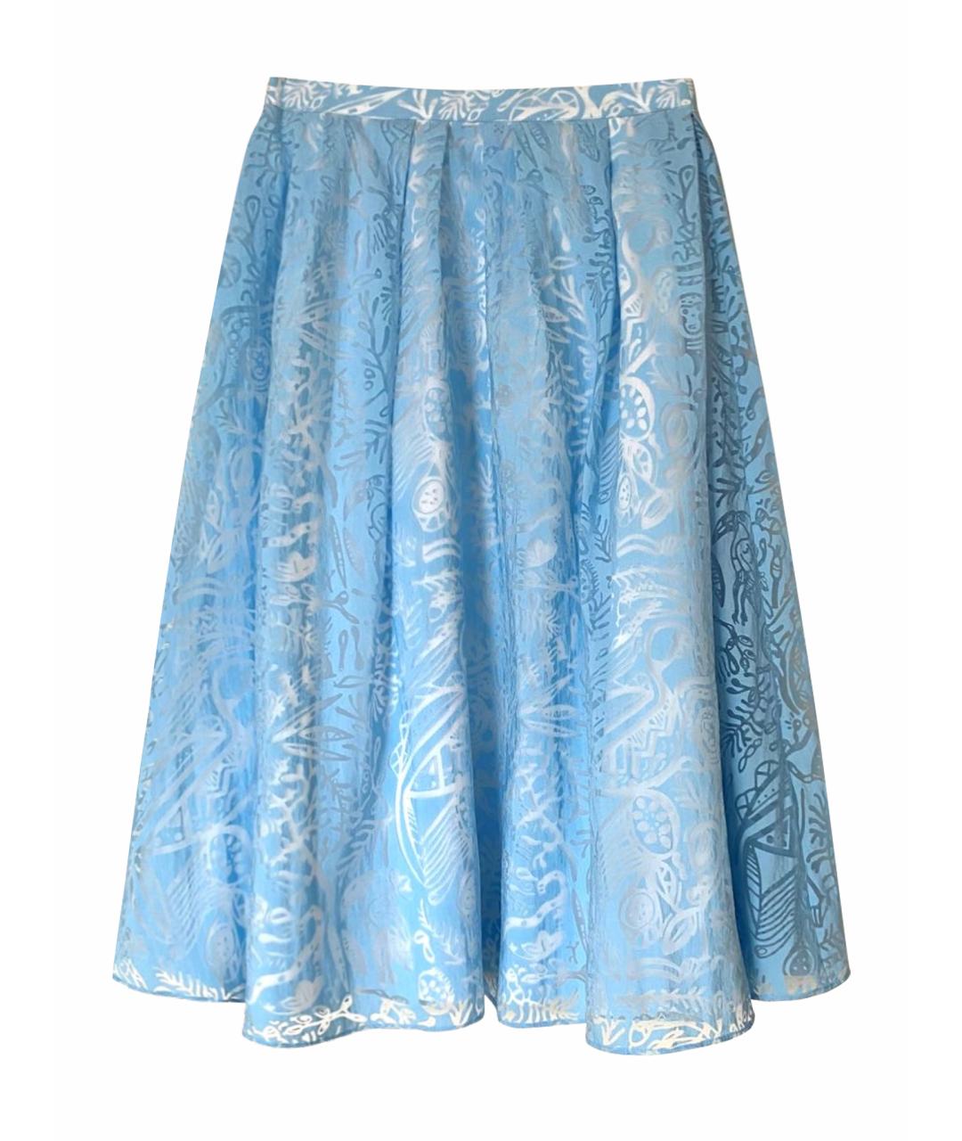 Tara Jarmon Голубая синтетическая юбка миди, фото 1
