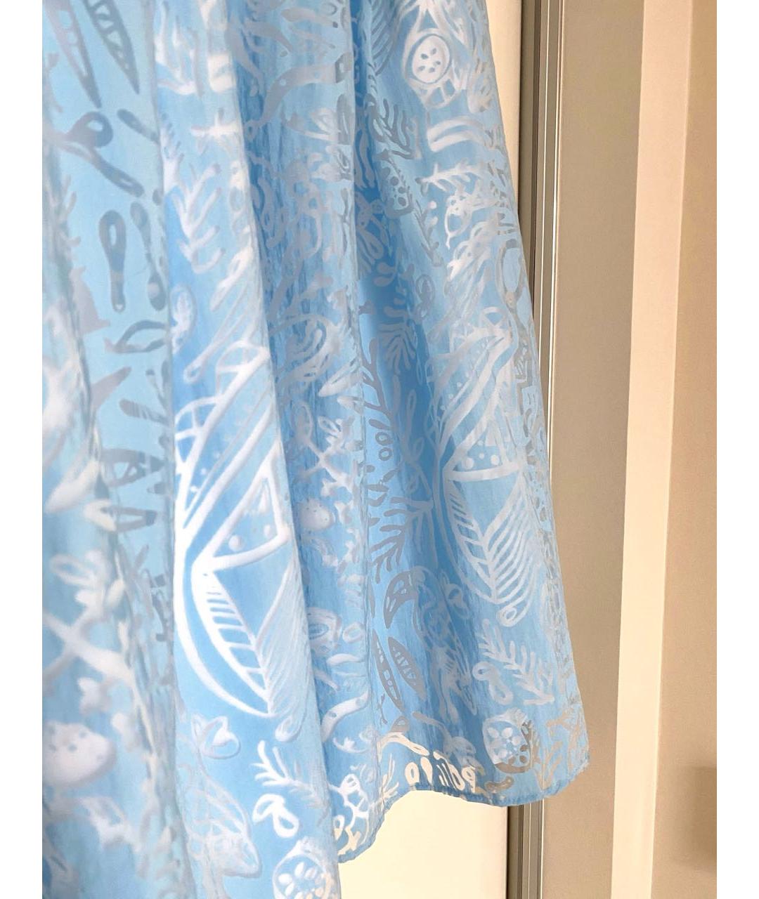 Tara Jarmon Голубая синтетическая юбка миди, фото 2