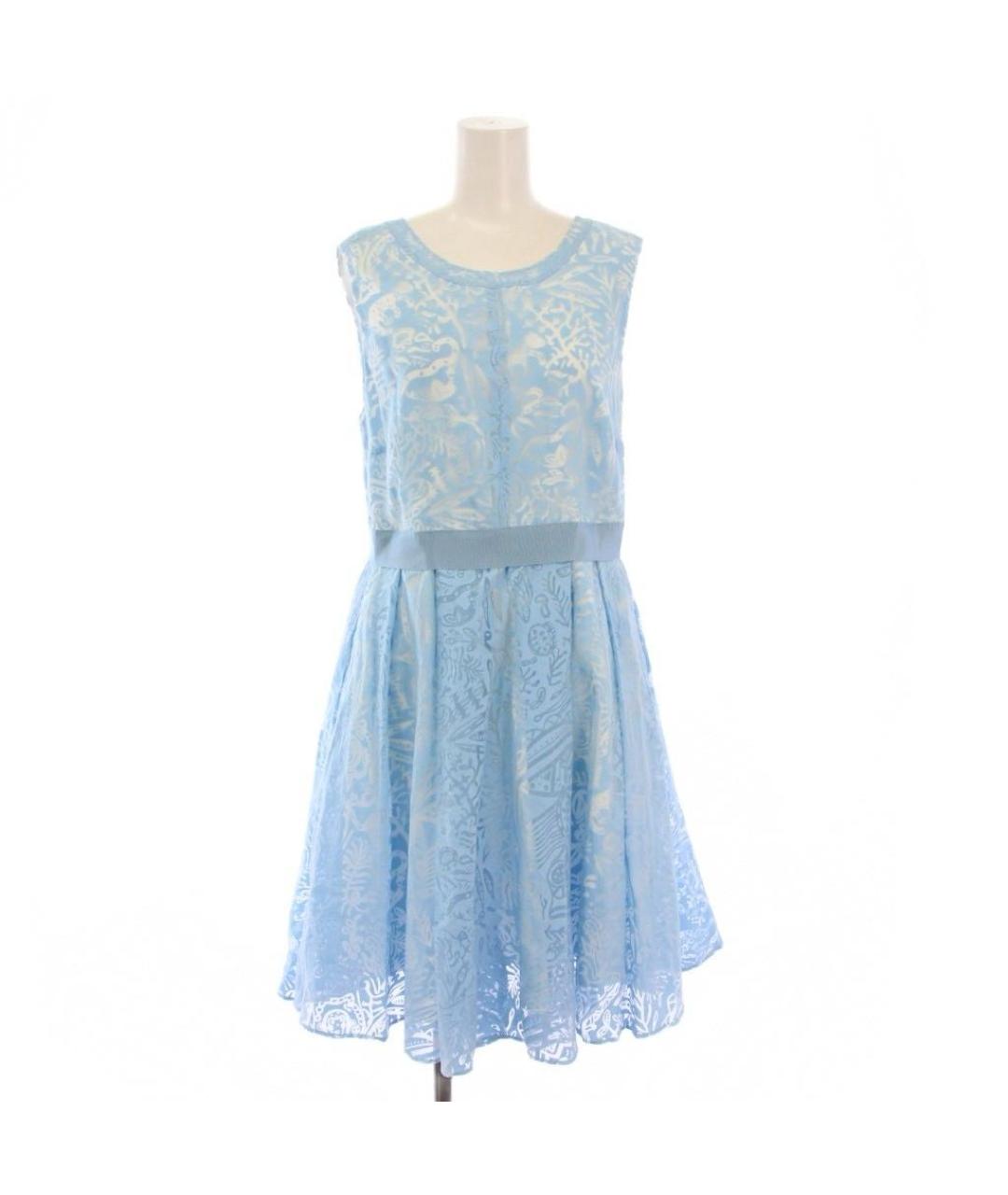 Tara Jarmon Голубая синтетическая юбка миди, фото 6