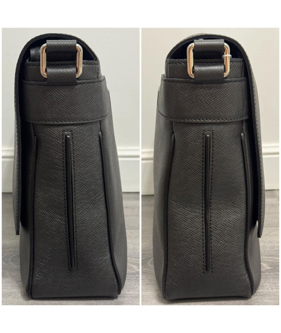 LOUIS VUITTON Черная кожаная сумка на плечо, фото 3