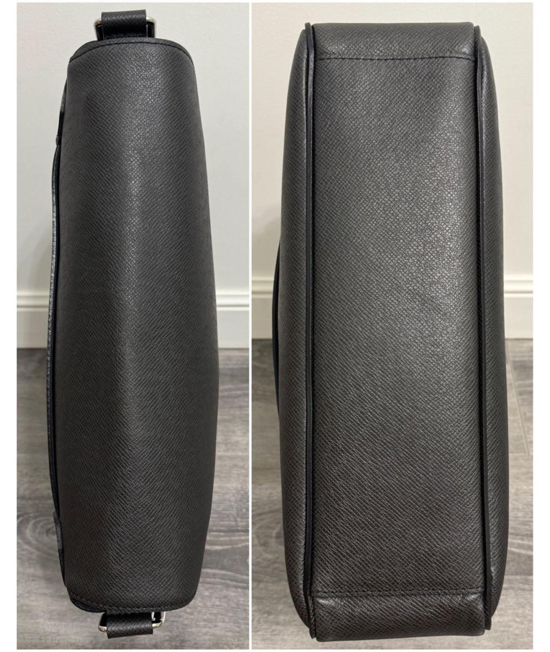 LOUIS VUITTON Черная кожаная сумка на плечо, фото 4