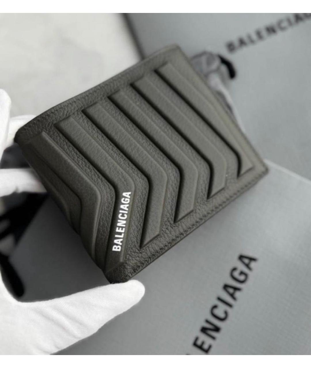 BALENCIAGA Хаки кожаный кардхолдер, фото 2