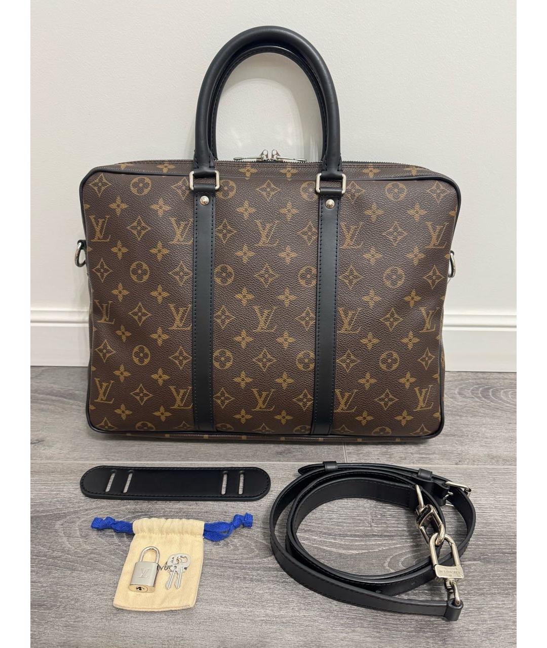 LOUIS VUITTON Коричневый портфель, фото 9