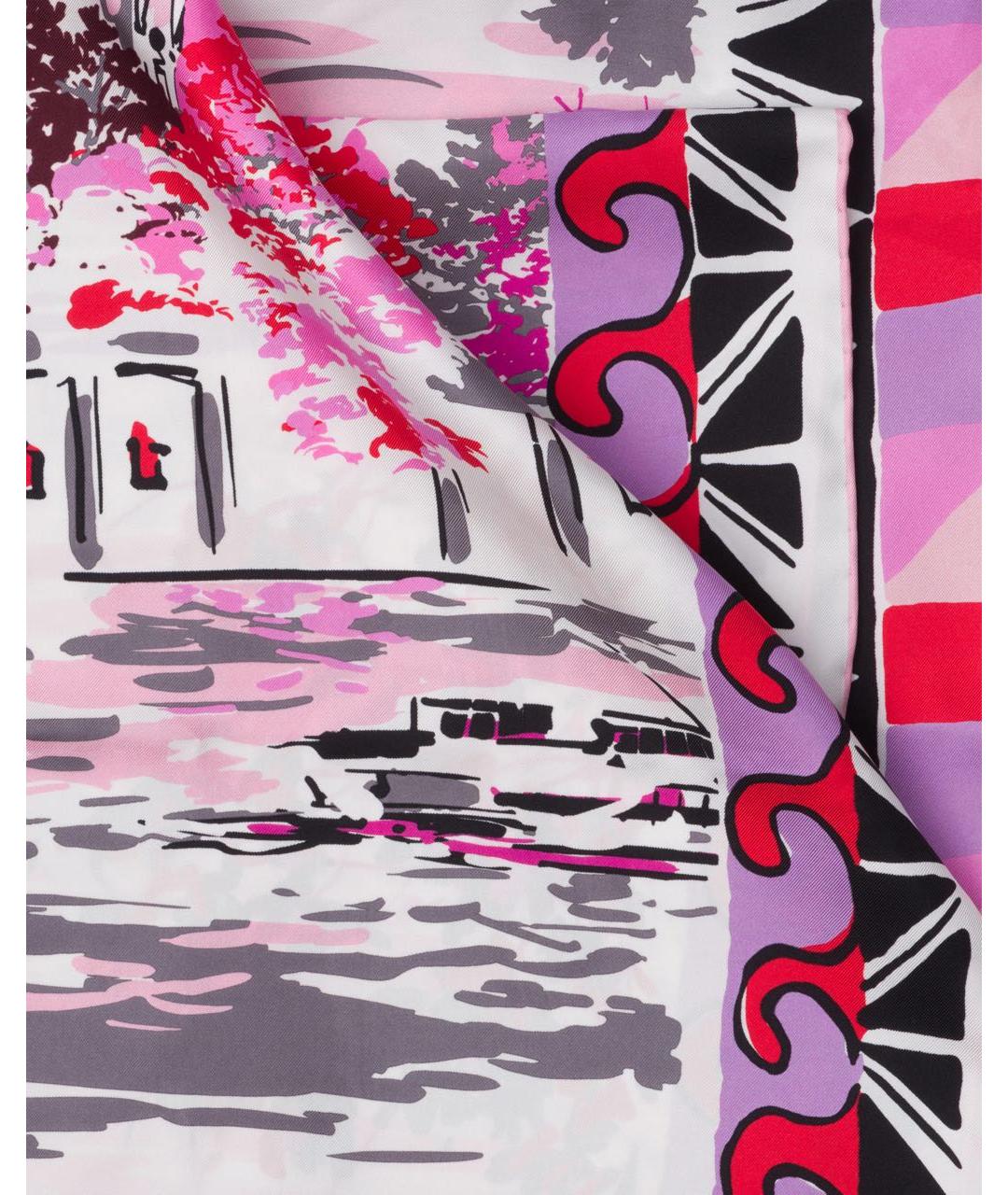 PRADA Розовый шелковый платок, фото 3