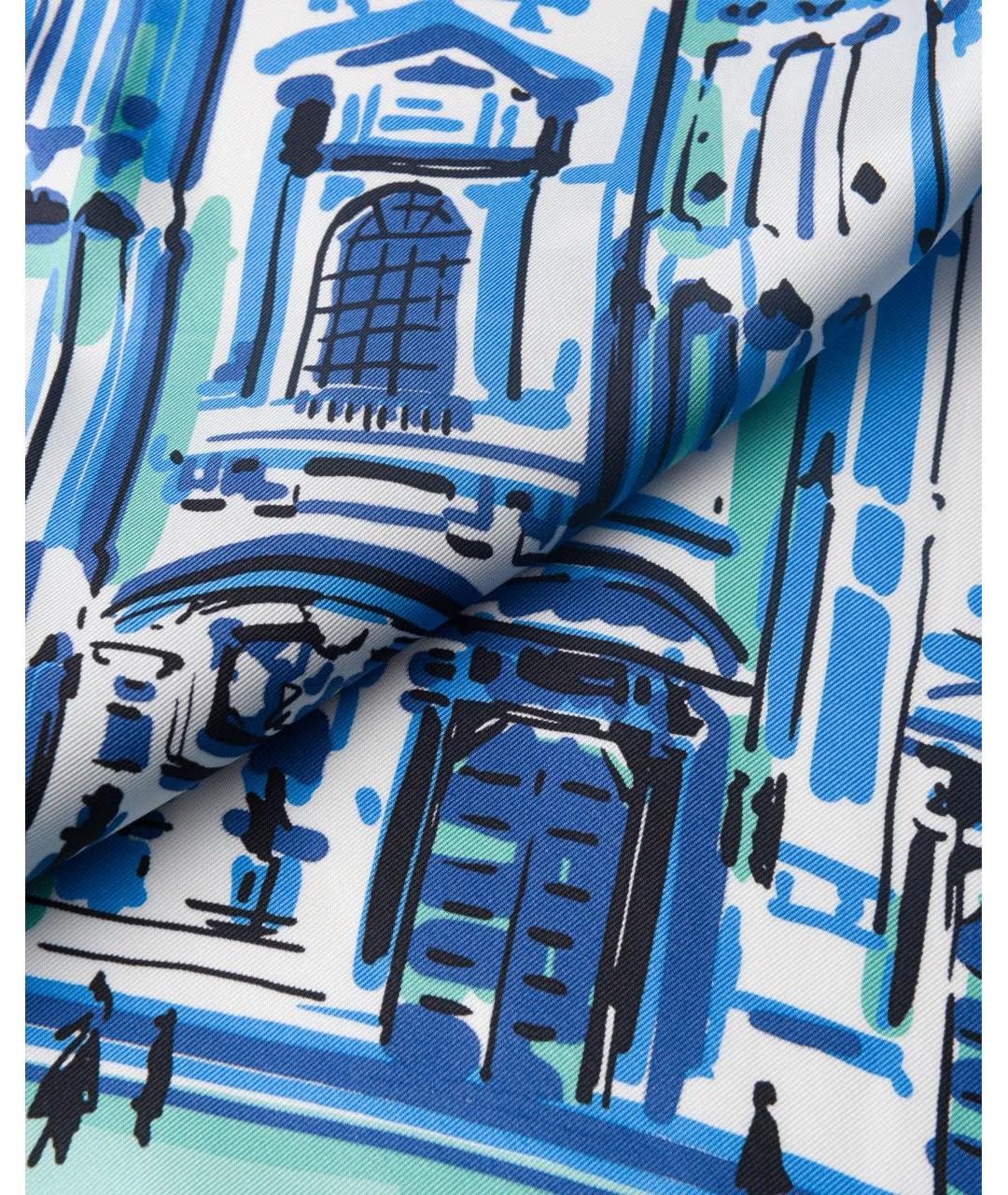 PRADA Голубой шелковый платок, фото 3