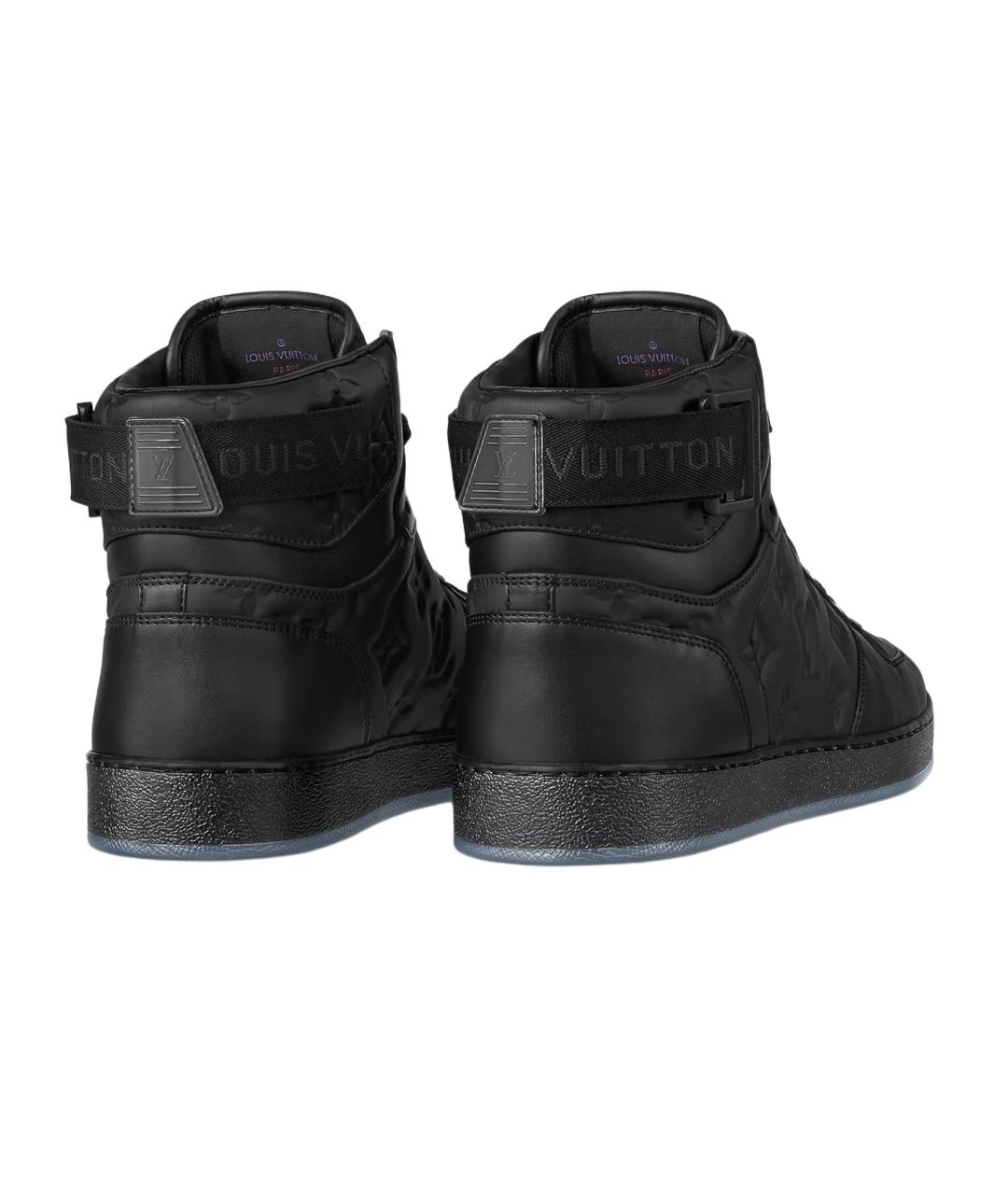 LOUIS VUITTON Черные кожаные высокие кроссовки / кеды, фото 4