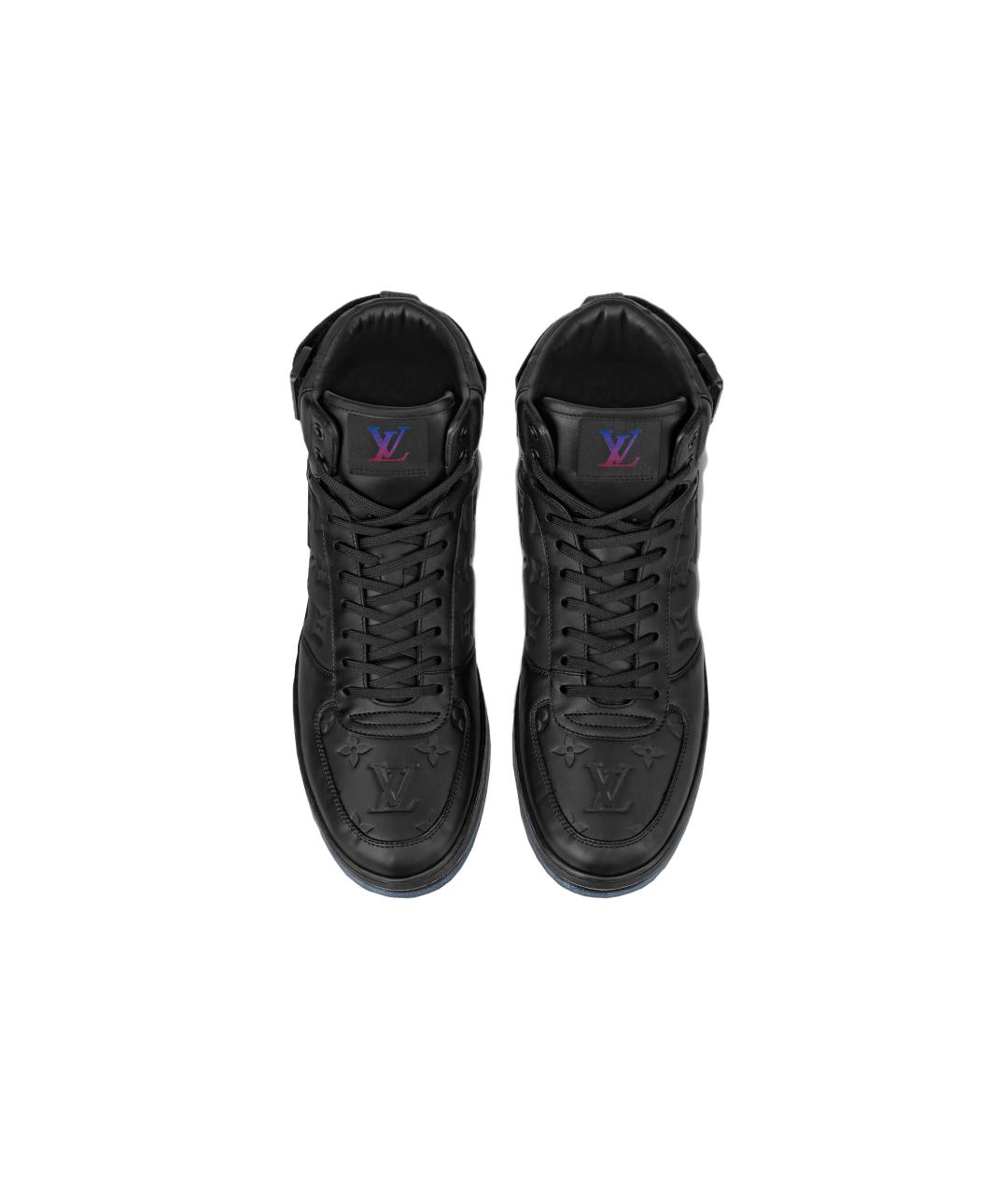 LOUIS VUITTON Черные кожаные высокие кроссовки / кеды, фото 3