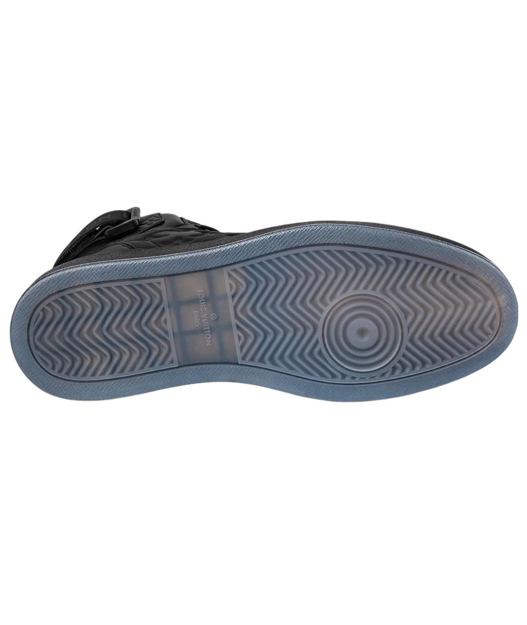 LOUIS VUITTON Черные кожаные высокие кроссовки / кеды, фото 5