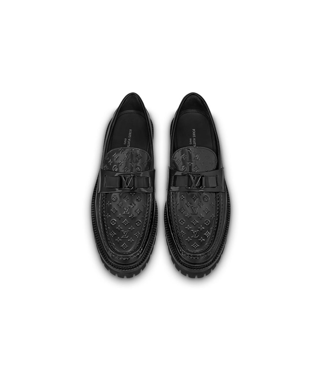 LOUIS VUITTON Черные кожаные лоферы, фото 3