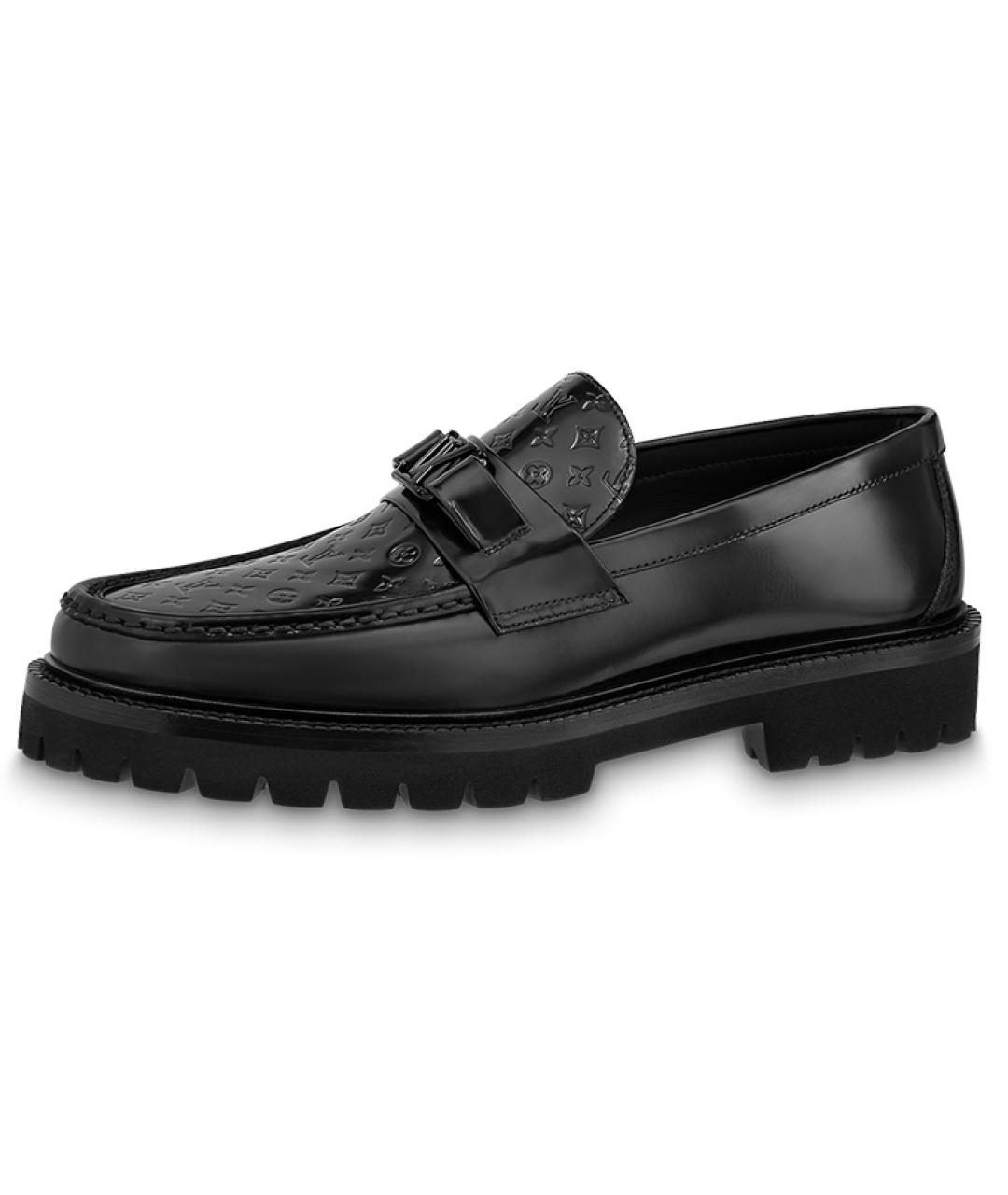 LOUIS VUITTON Черные кожаные лоферы, фото 2