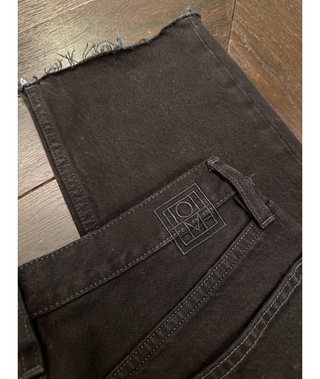 TOTEME Черные хлопковые прямые джинсы, фото 3