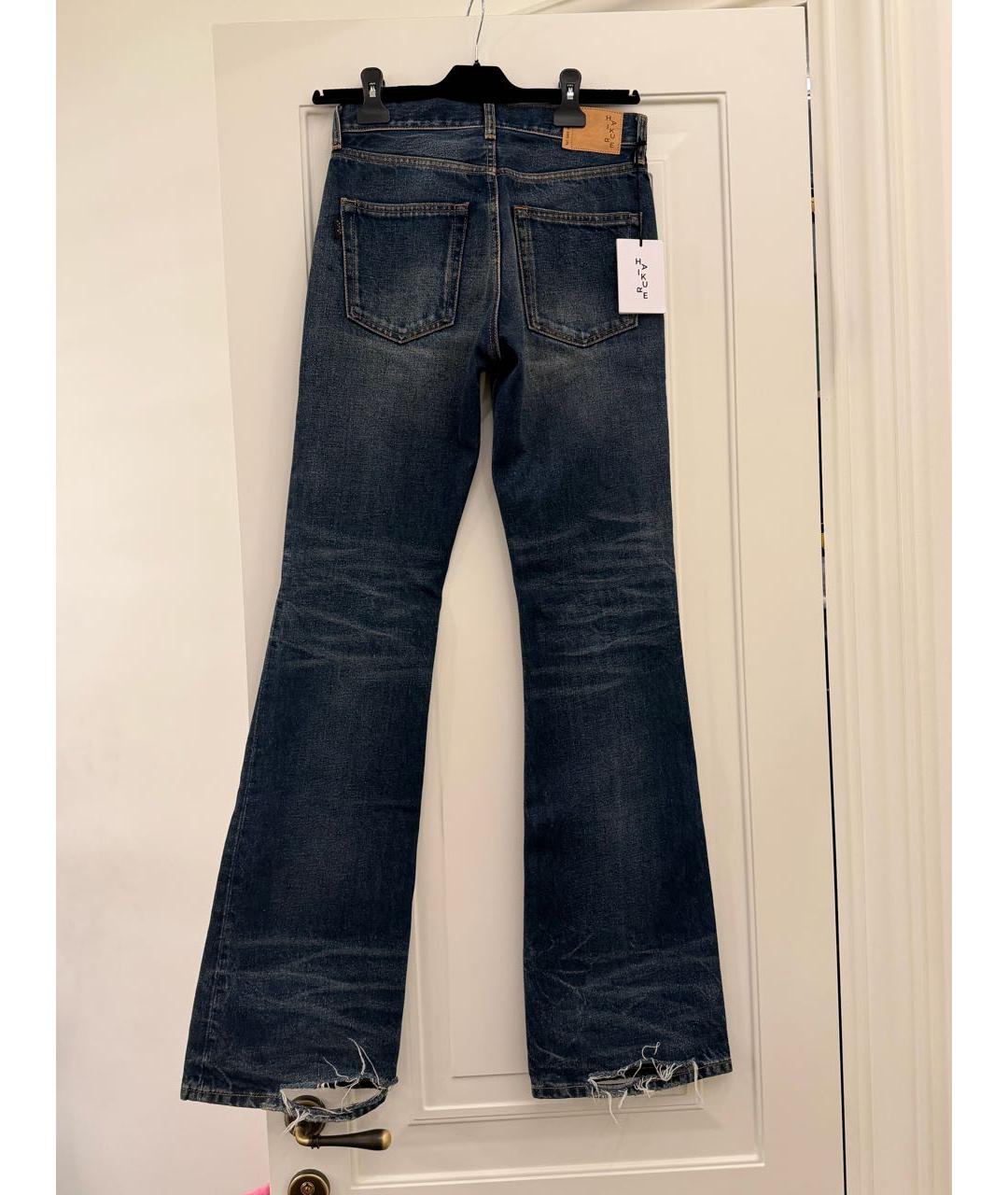 HAIKURE Синие хлопковые джинсы клеш, фото 2