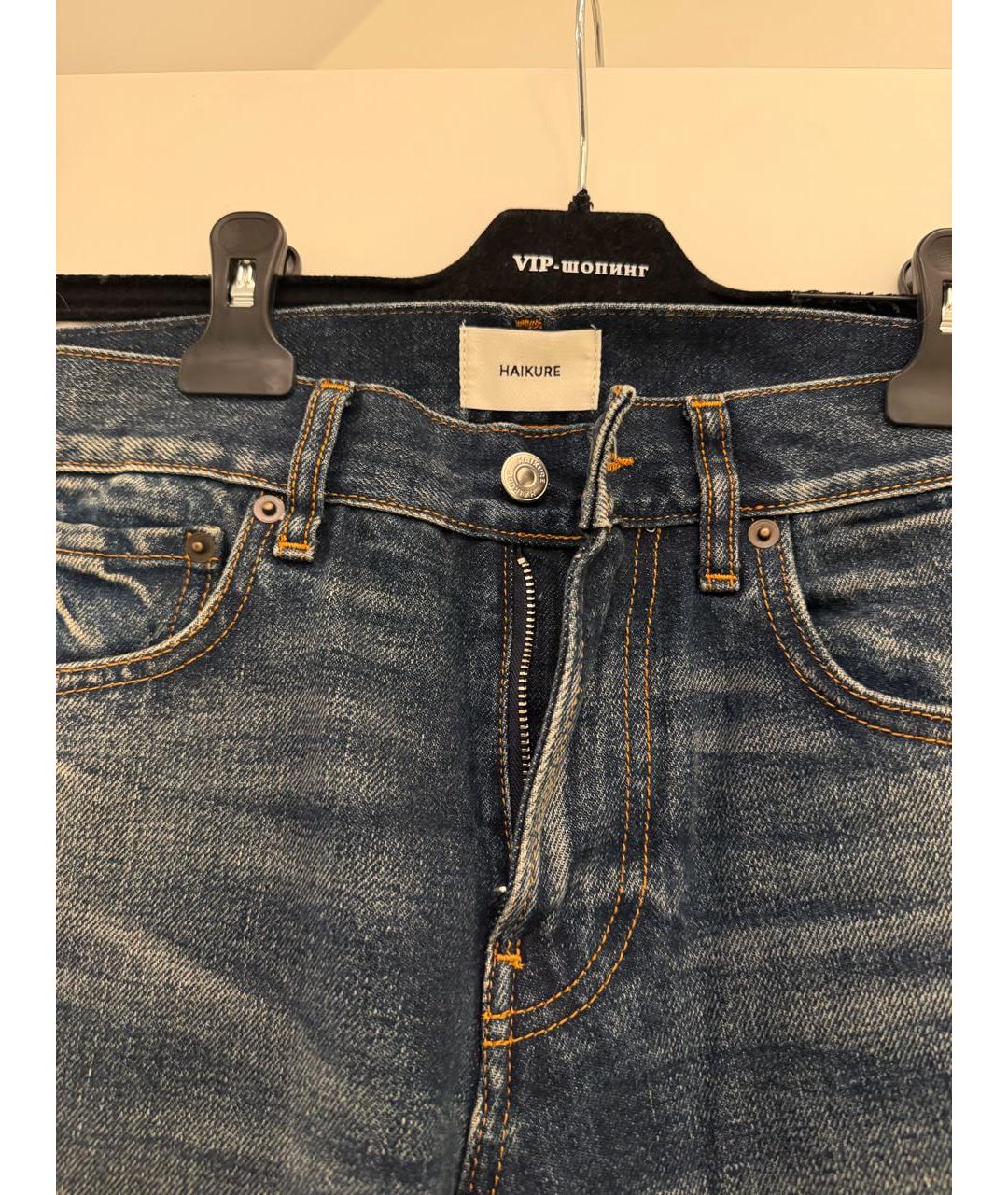 HAIKURE Синие хлопковые джинсы клеш, фото 3
