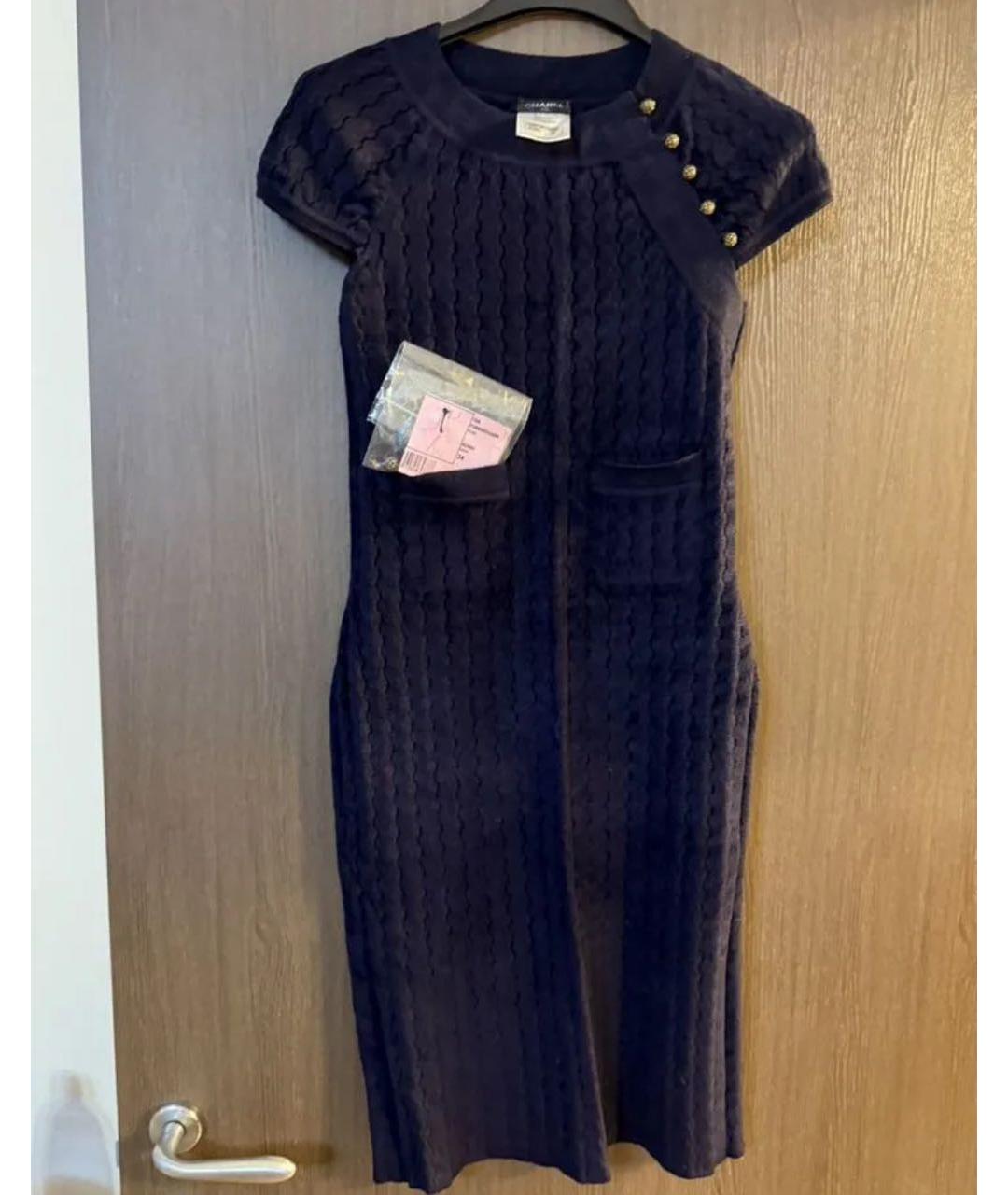 CHANEL Черное вискозное повседневное платье, фото 2