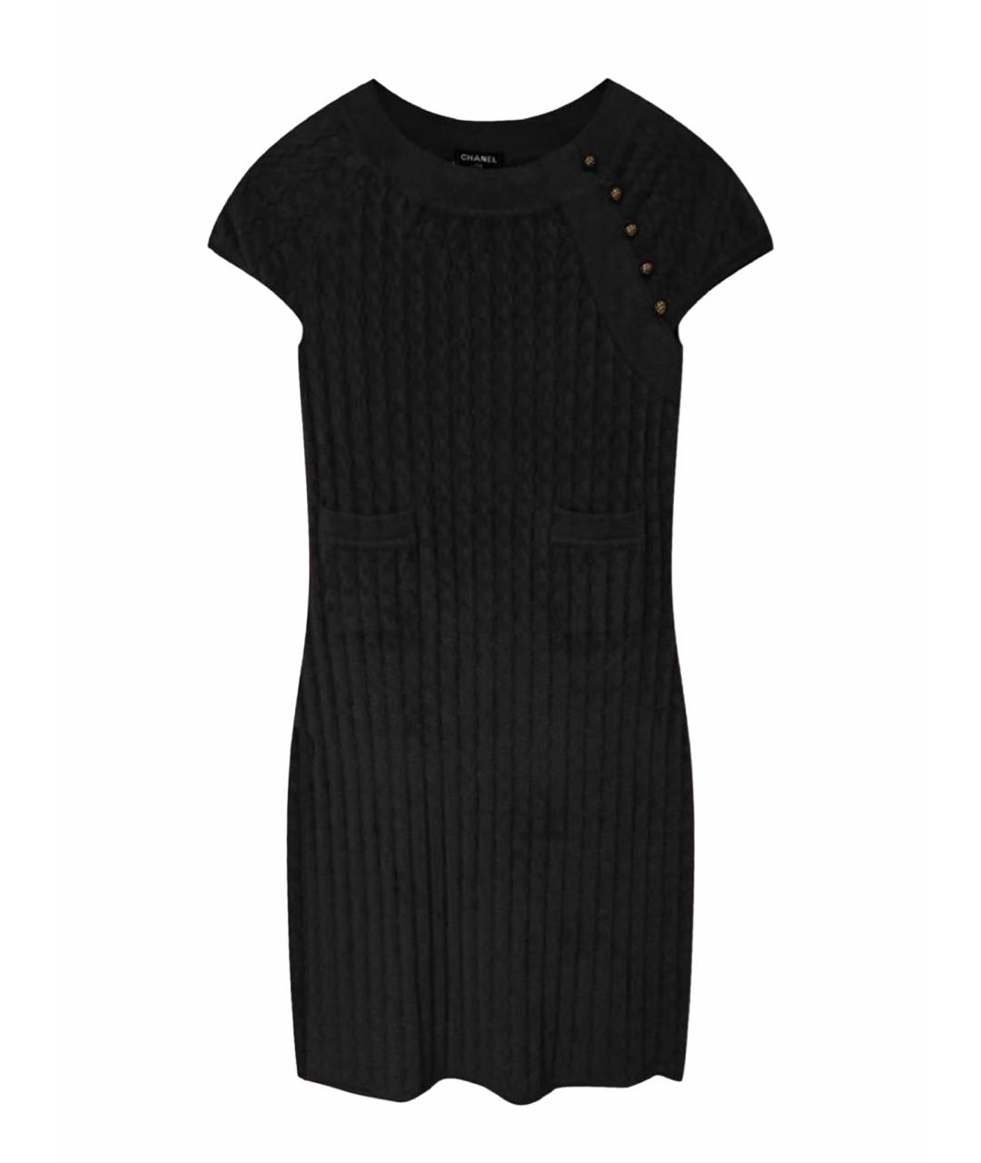 CHANEL Черное вискозное повседневное платье, фото 1