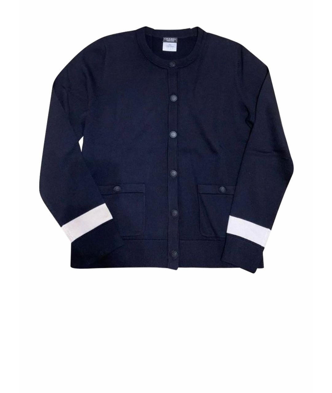 CHANEL Темно-синий шерстяной джемпер / свитер, фото 1