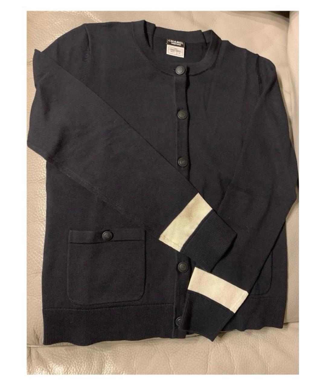 CHANEL Темно-синий шерстяной джемпер / свитер, фото 4
