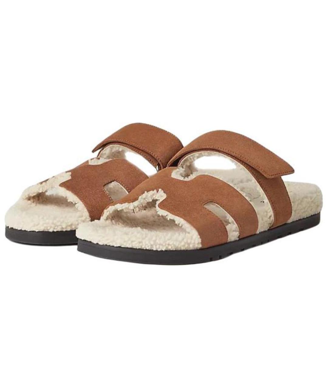 HERMES Бежевые сандалии, фото 3