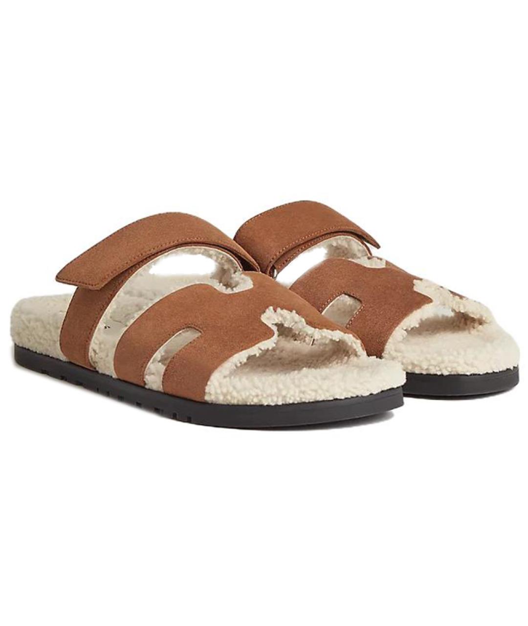 HERMES Бежевые сандалии, фото 4