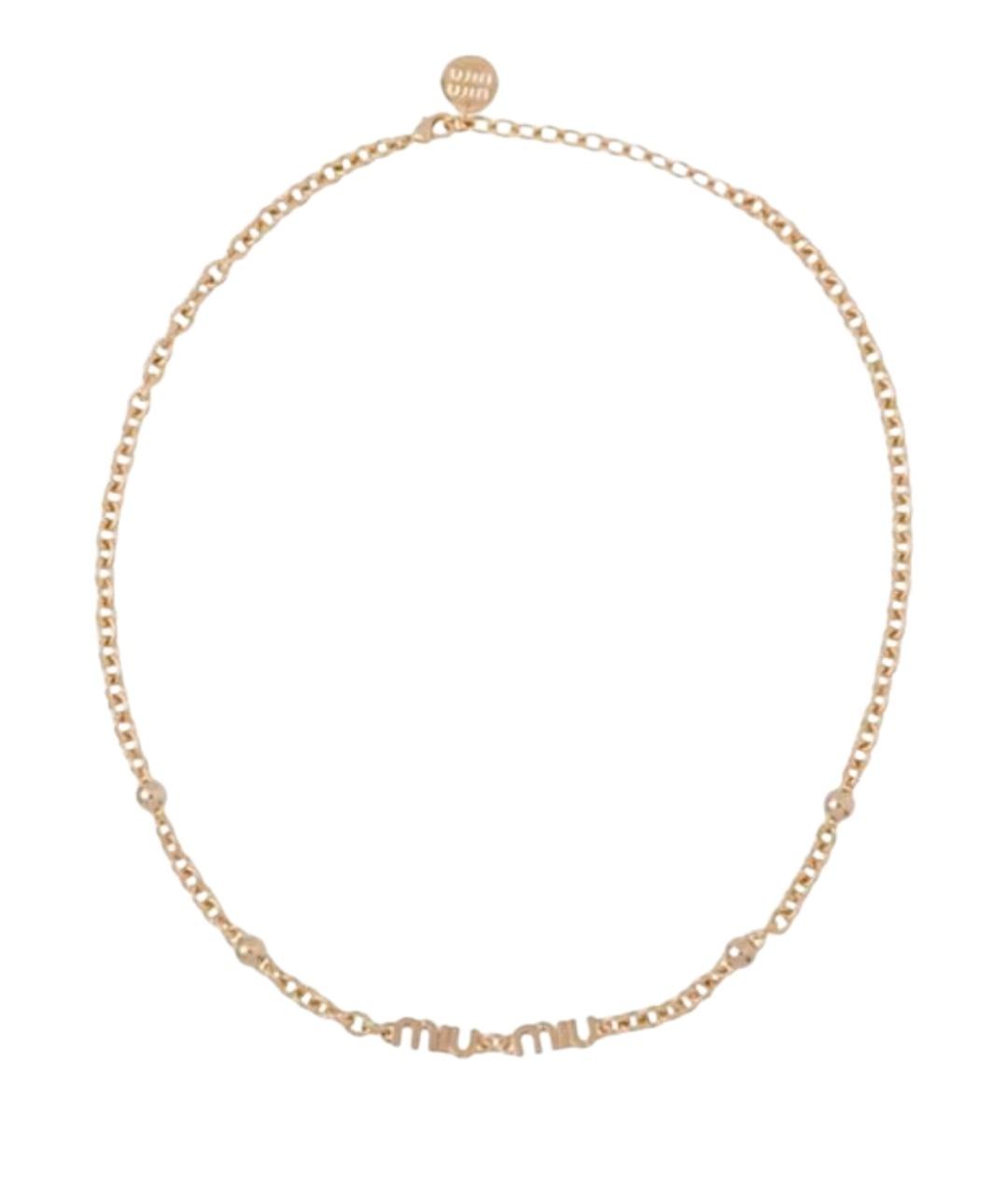 MIU MIU Золотое металлическое колье, фото 1