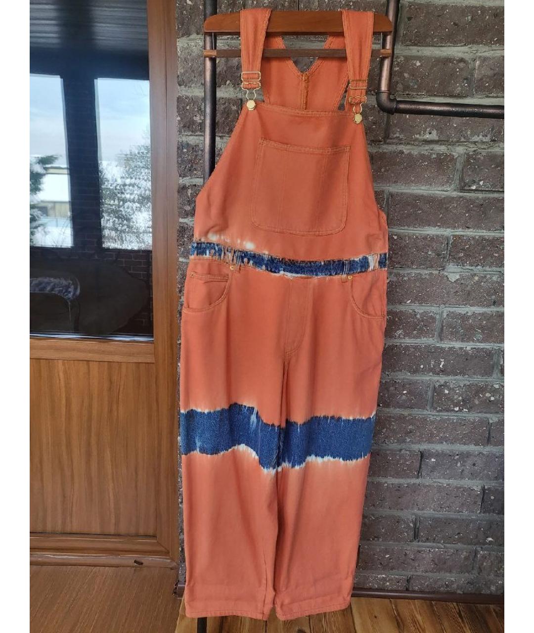 ALBERTA FERRETTI Оранжевый деним комбинезон, фото 9