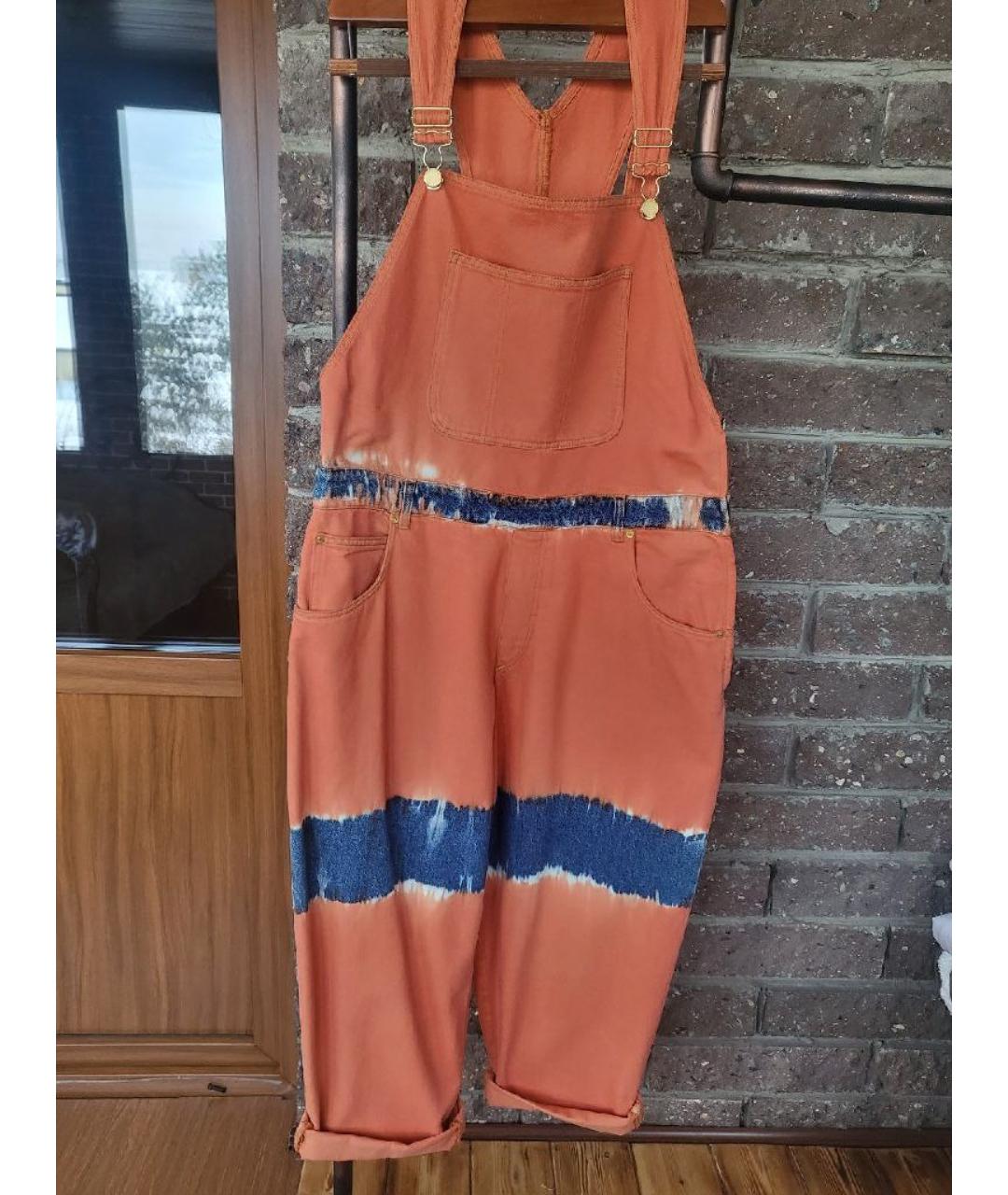 ALBERTA FERRETTI Оранжевый деним комбинезон, фото 10