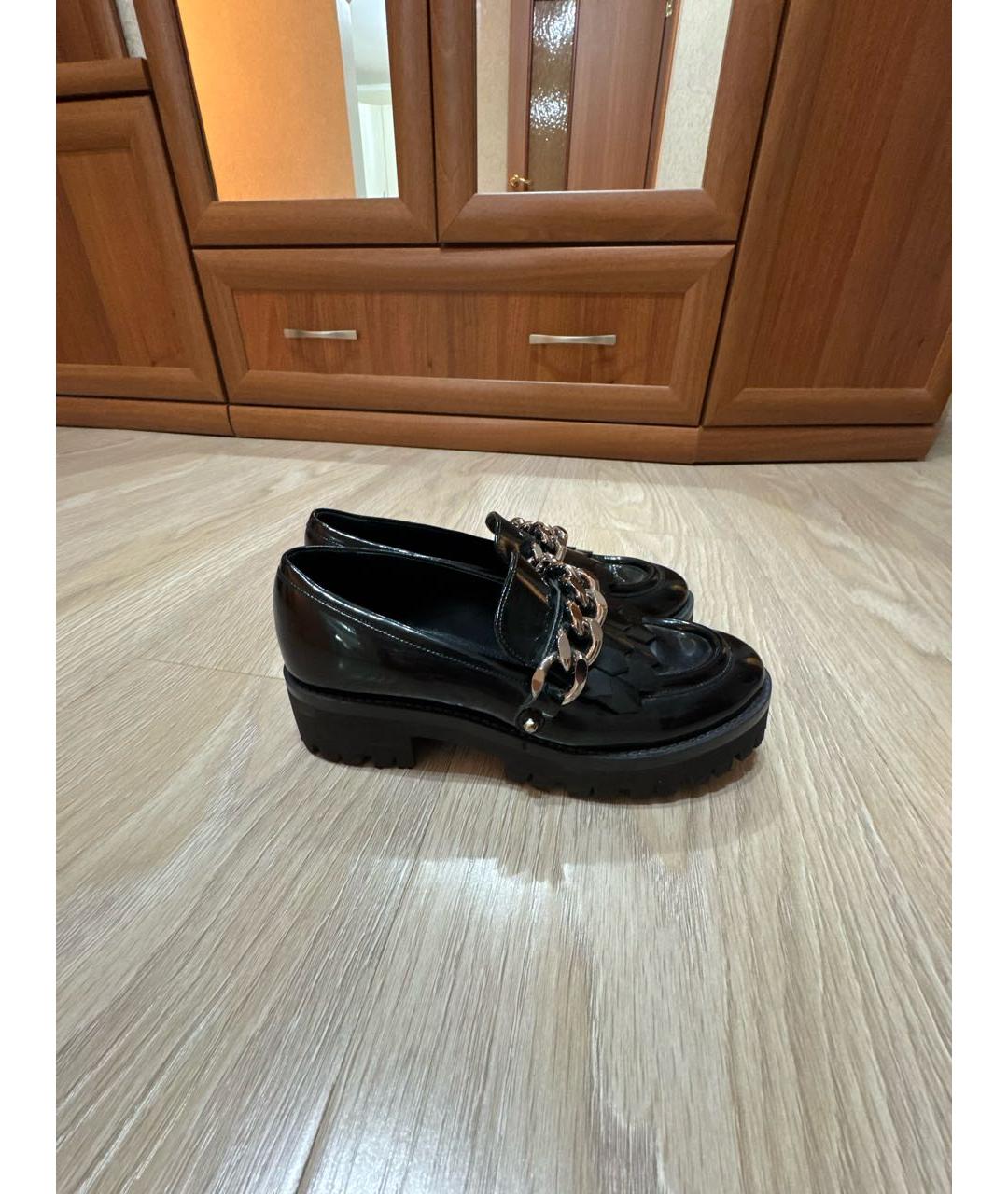 POLLINI Черные лоферы из лакированной кожи, фото 8