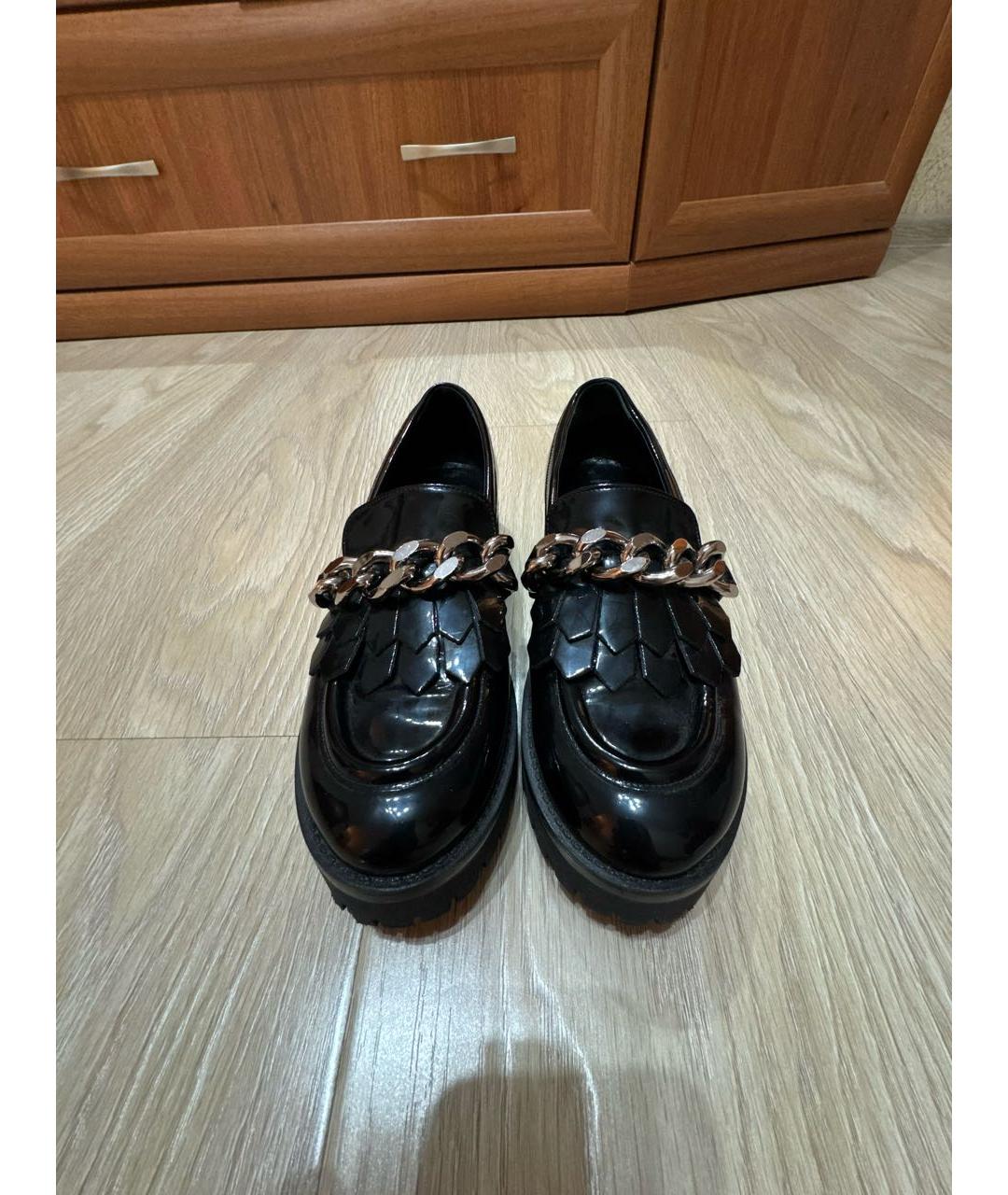 POLLINI Черные лоферы из лакированной кожи, фото 2